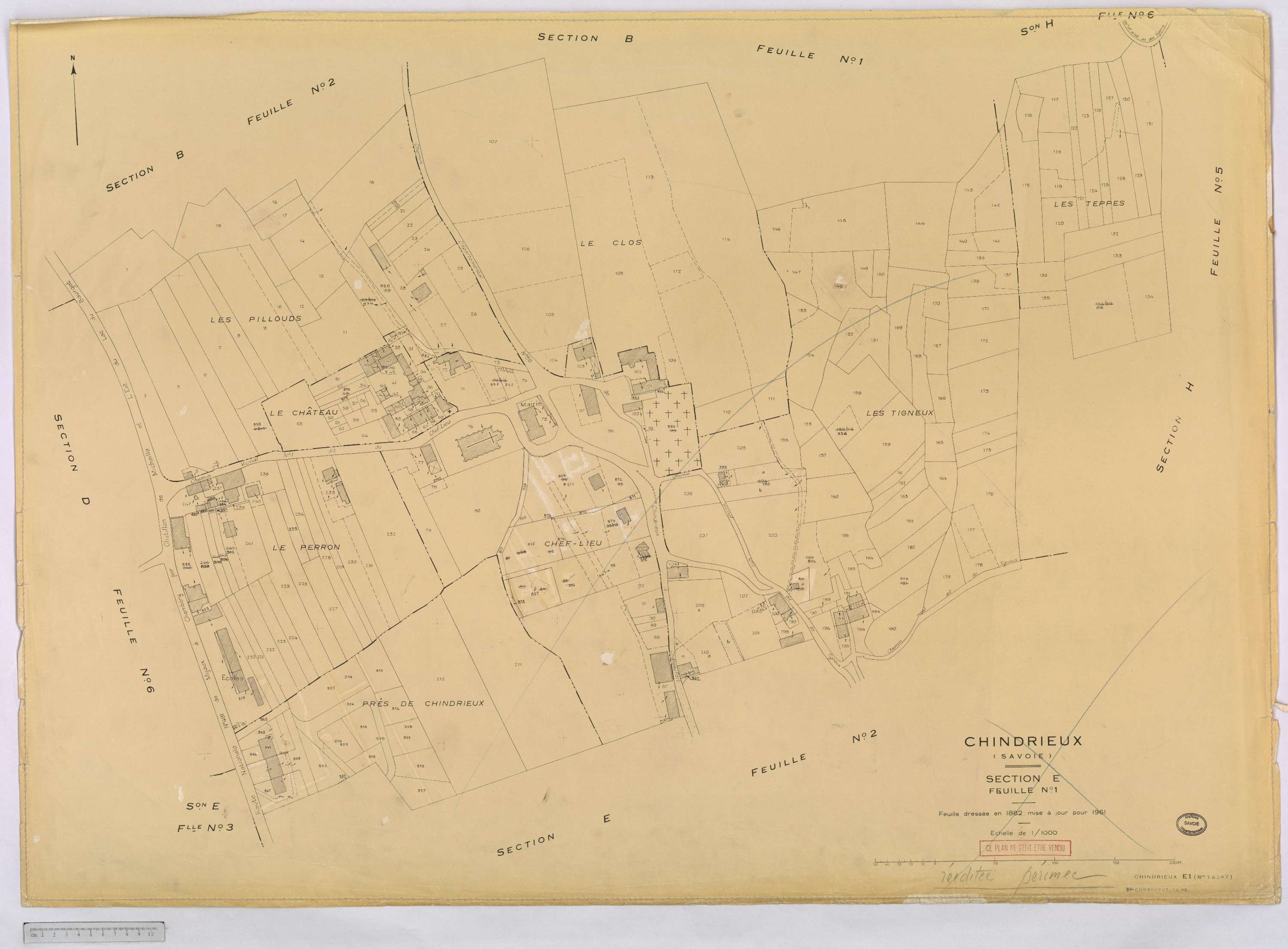 Chindrieux - Cadastre rénové, version définitive (1961).