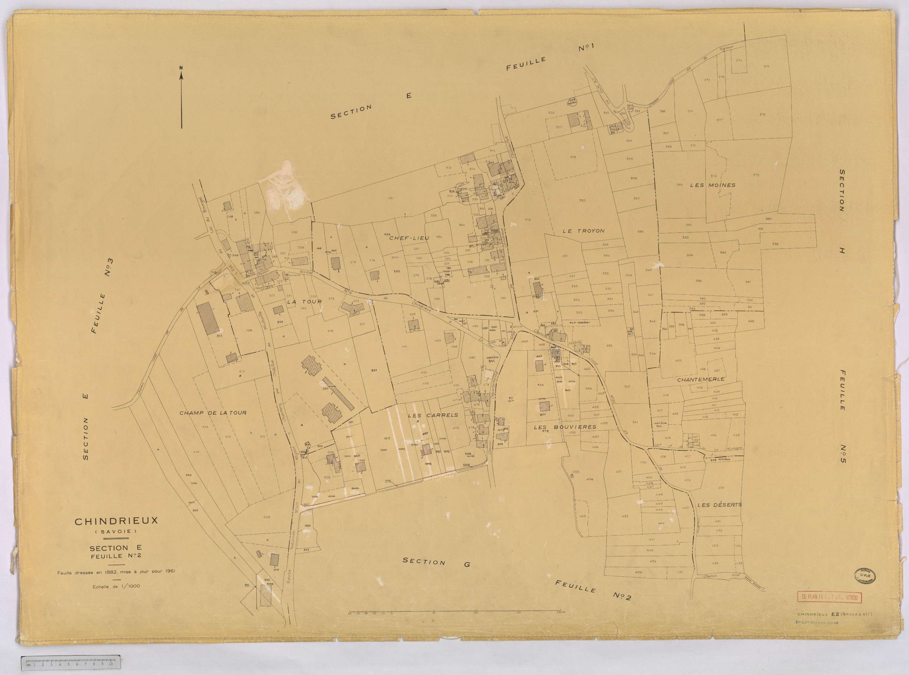 Chindrieux - Cadastre rénové, version définitive (1961).