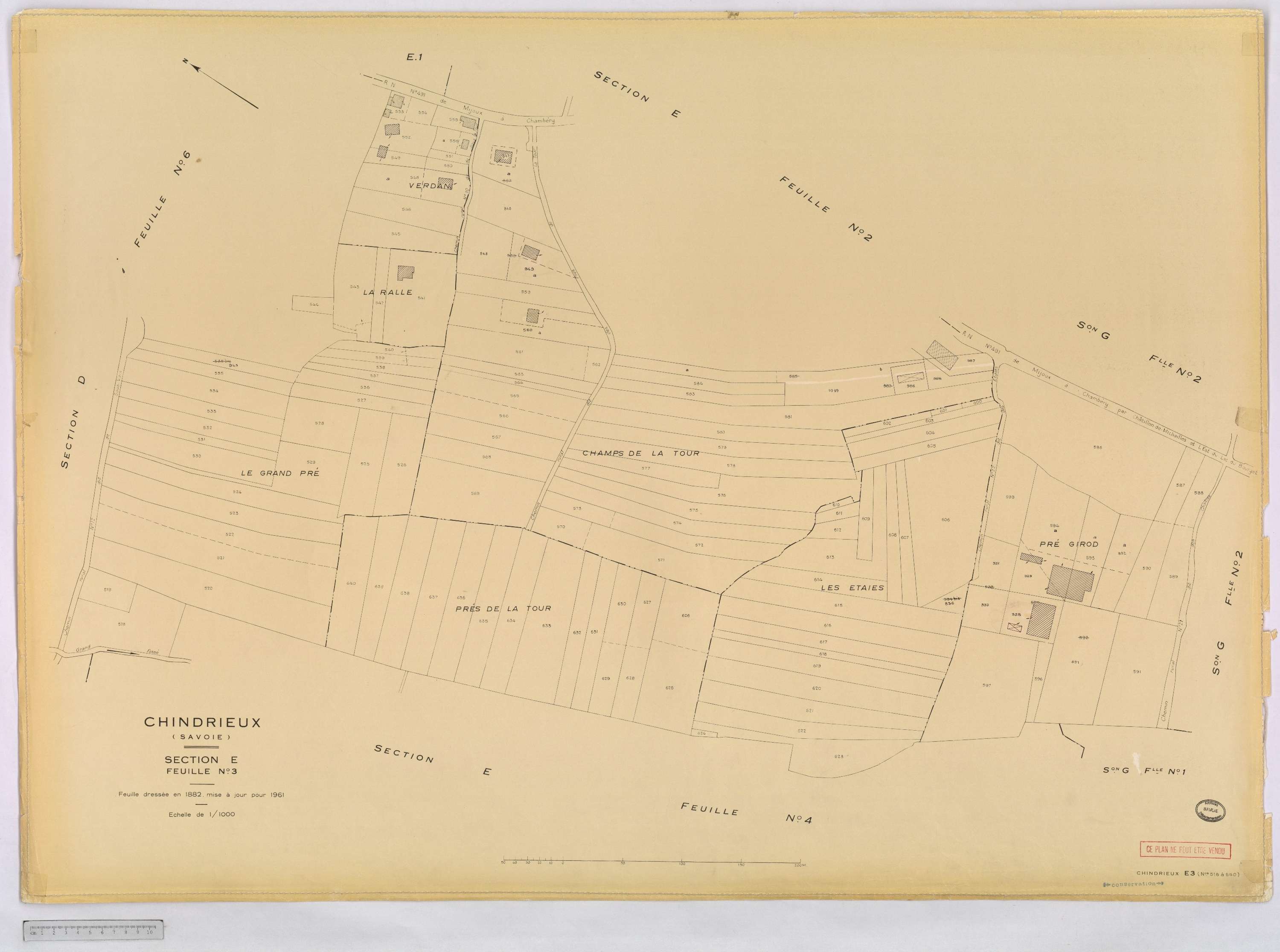 Chindrieux - Cadastre rénové, version définitive (1961).
