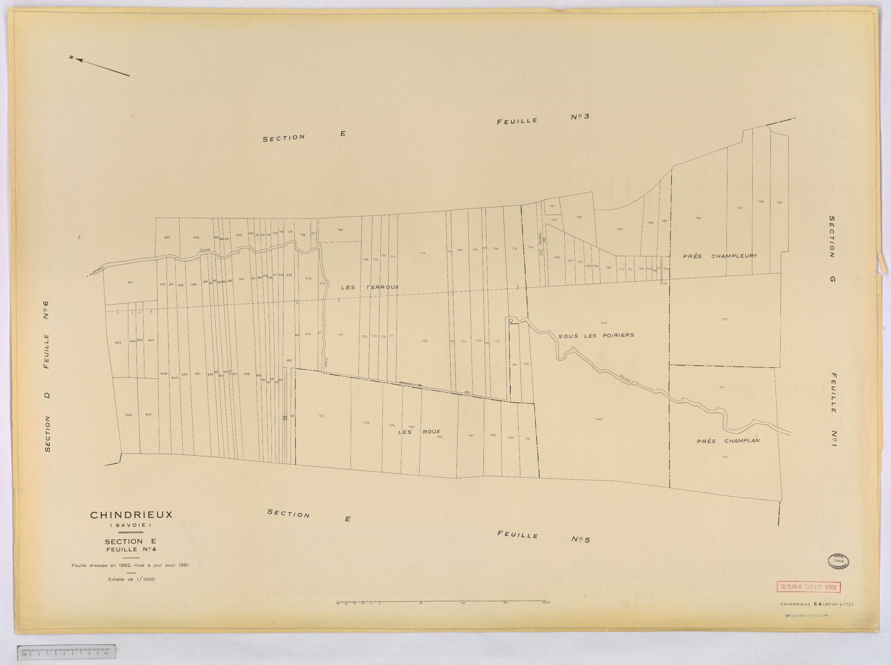 Chindrieux - Cadastre rénové, version définitive (1961).