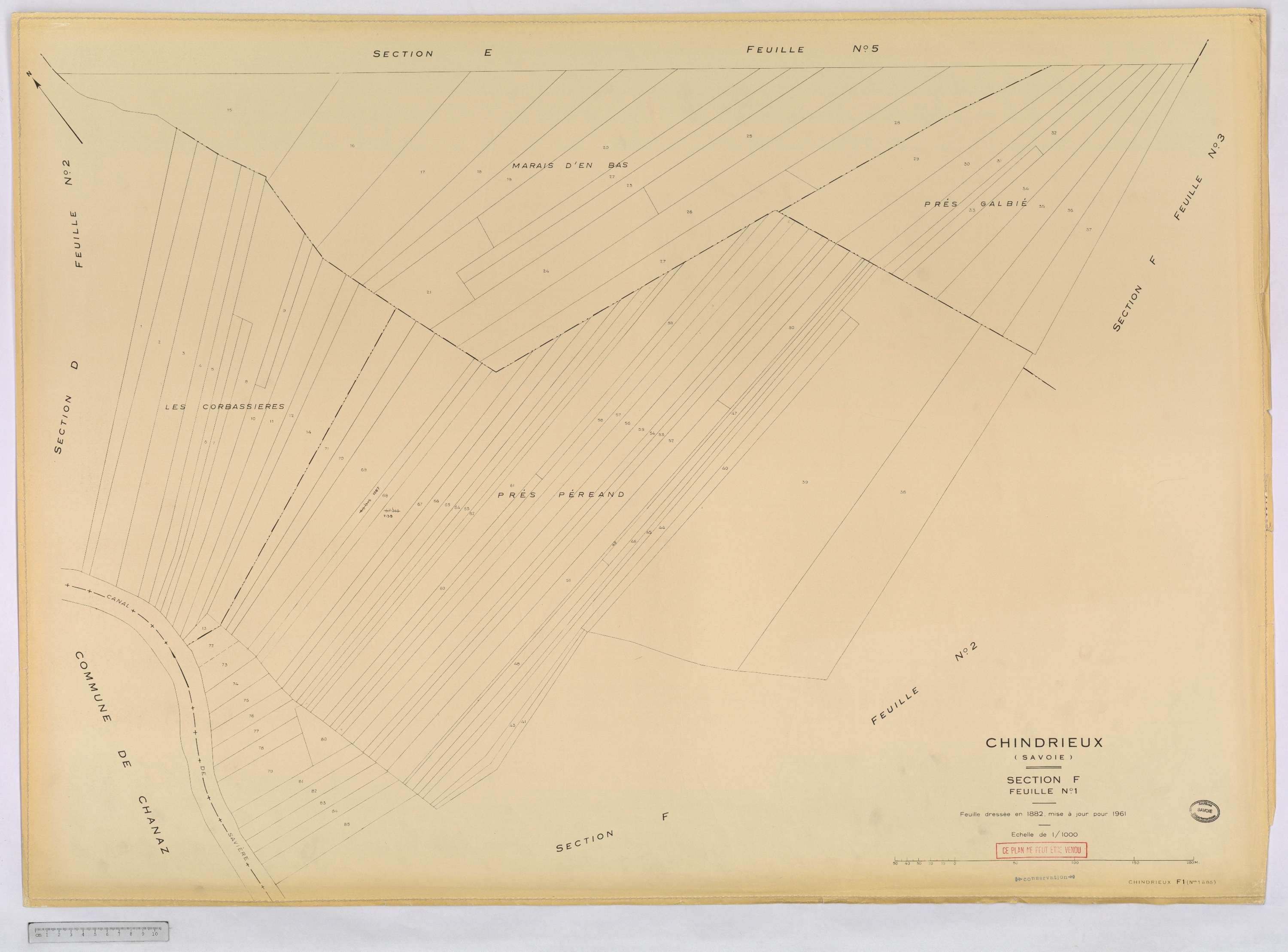 Chindrieux - Cadastre rénové, version définitive (1961).
