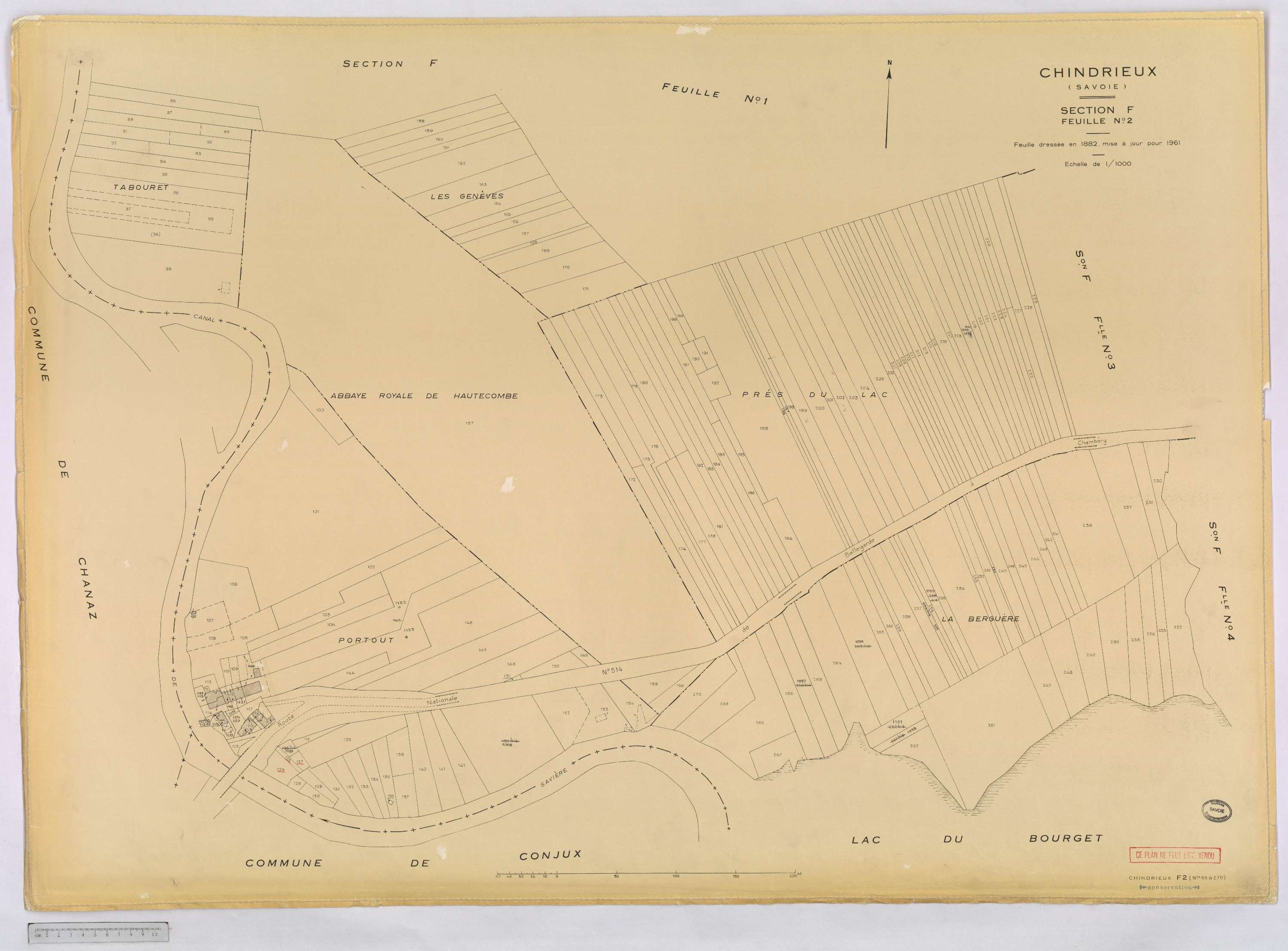 Chindrieux - Cadastre rénové, version définitive (1961).