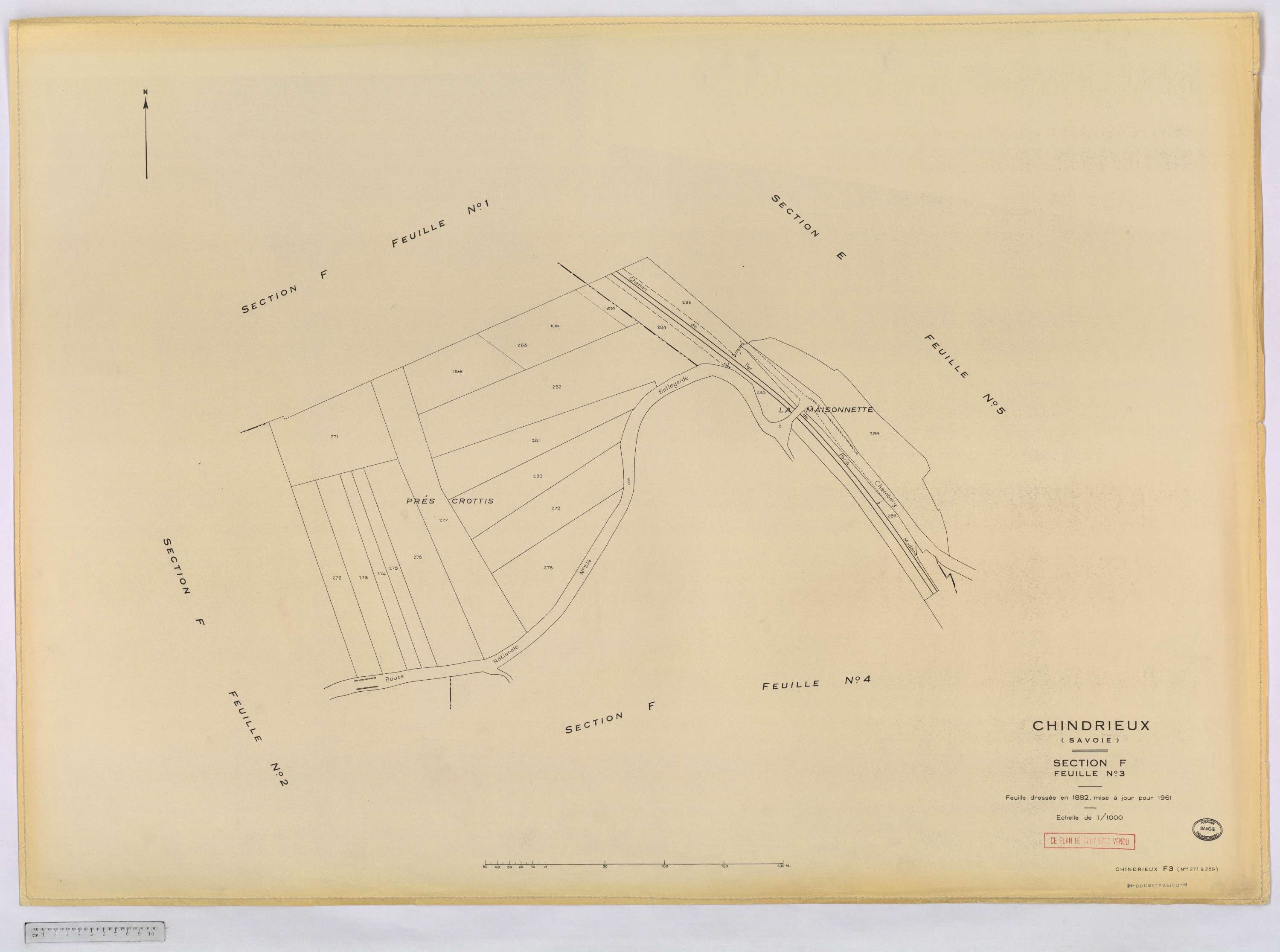 Chindrieux - Cadastre rénové, version définitive (1961).
