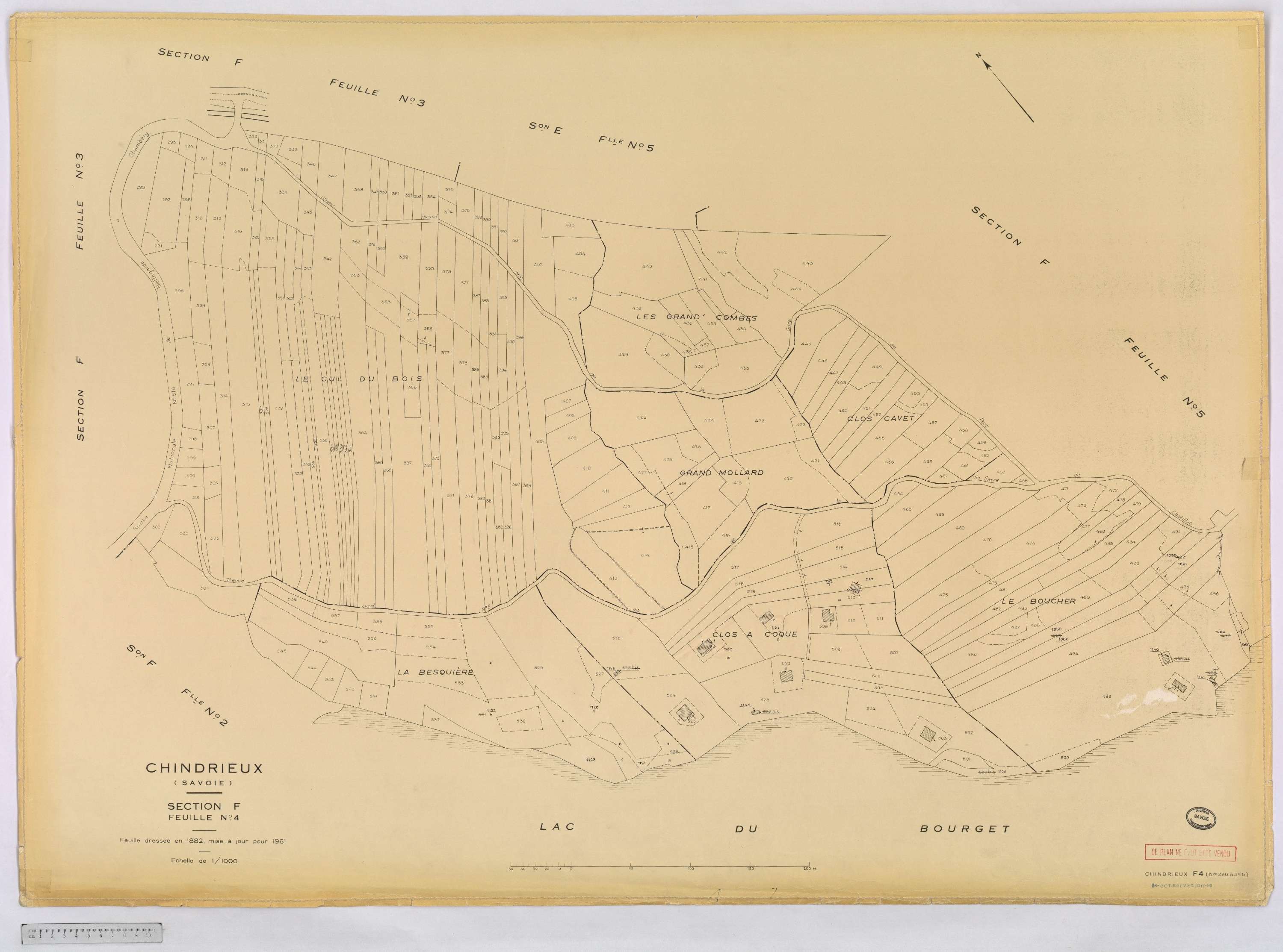 Chindrieux - Cadastre rénové, version définitive (1961).