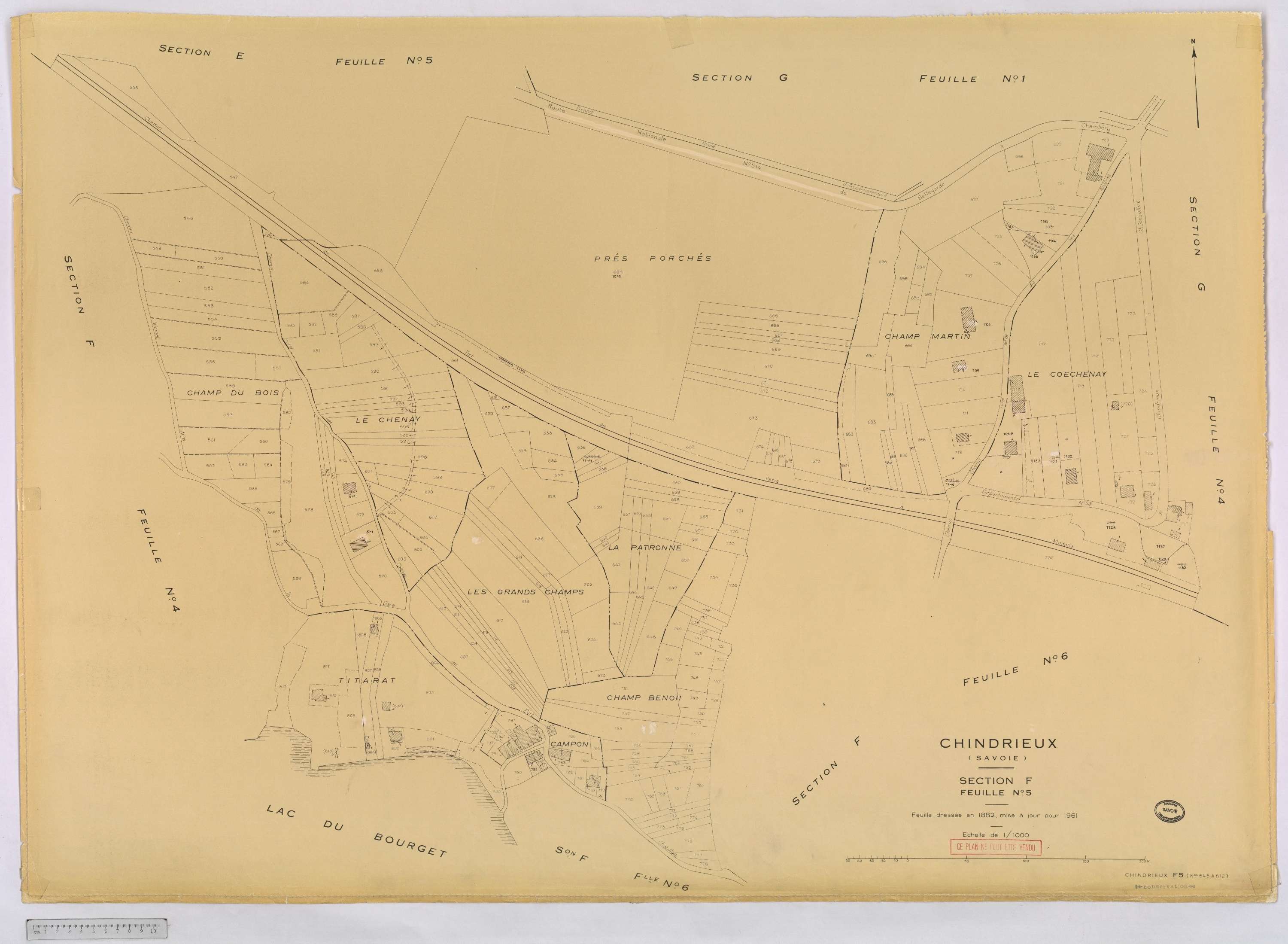 Chindrieux - Cadastre rénové, version définitive (1961).