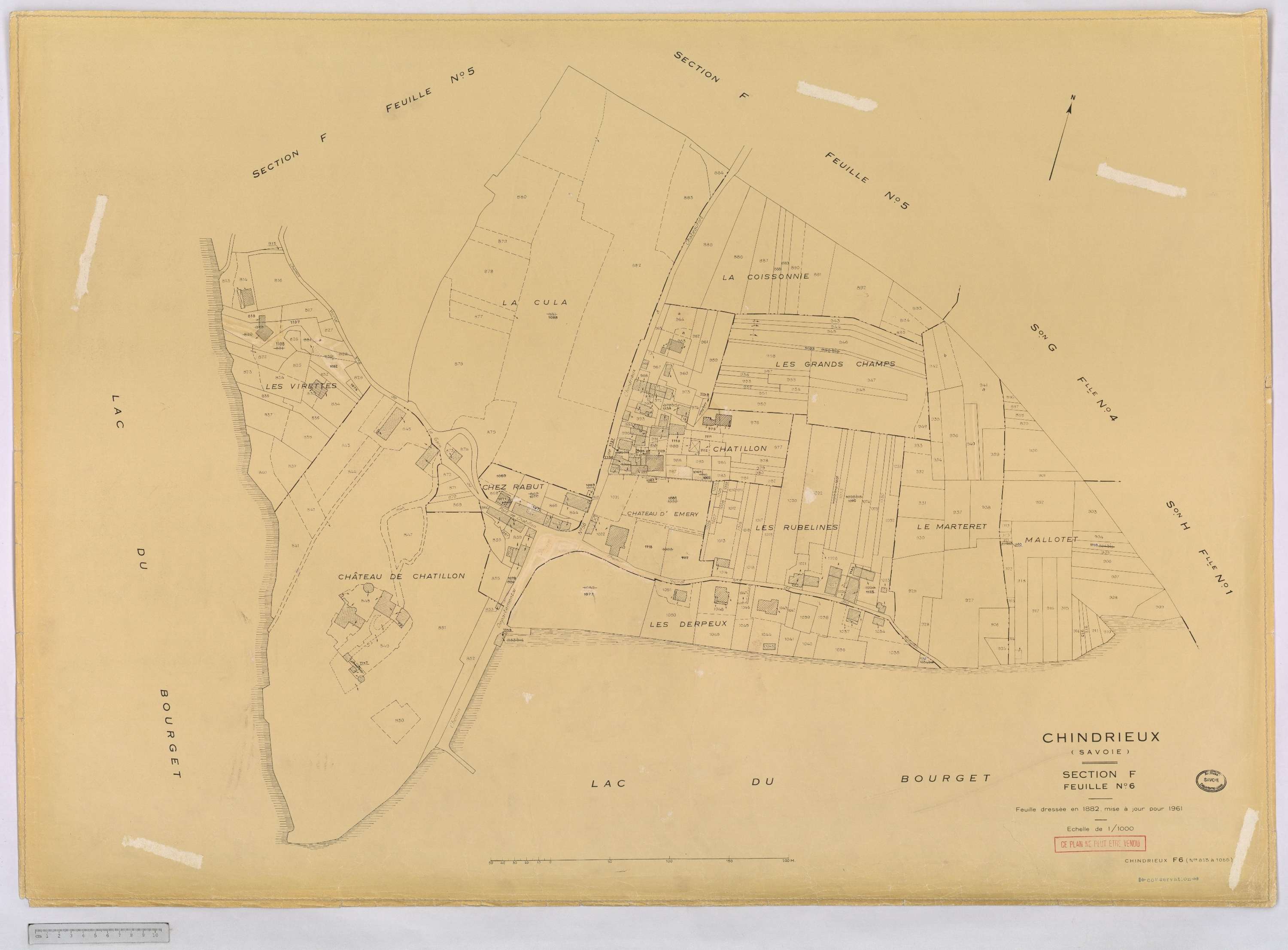 Chindrieux - Cadastre rénové, version définitive (1961).
