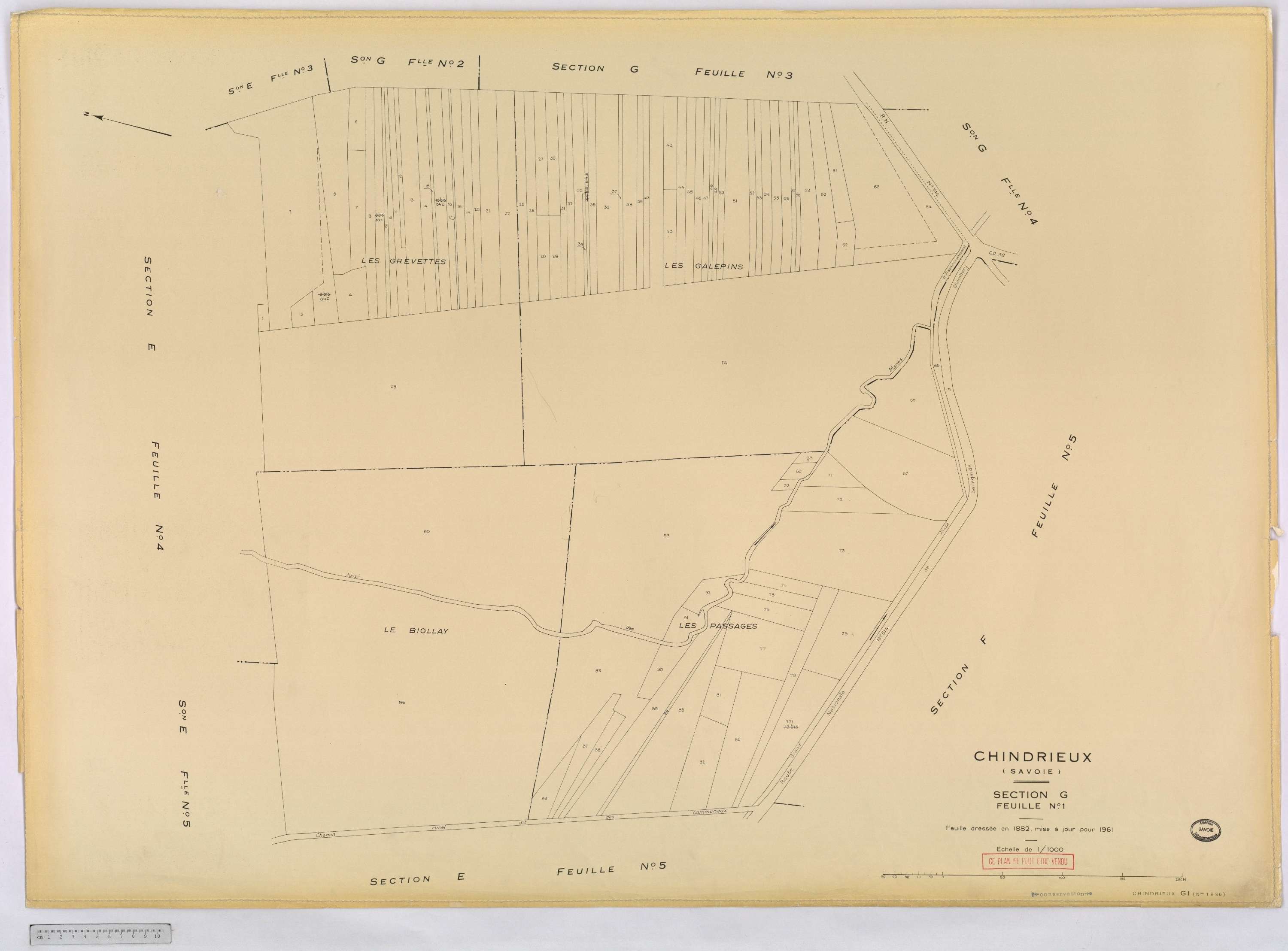Chindrieux - Cadastre rénové, version définitive (1961).
