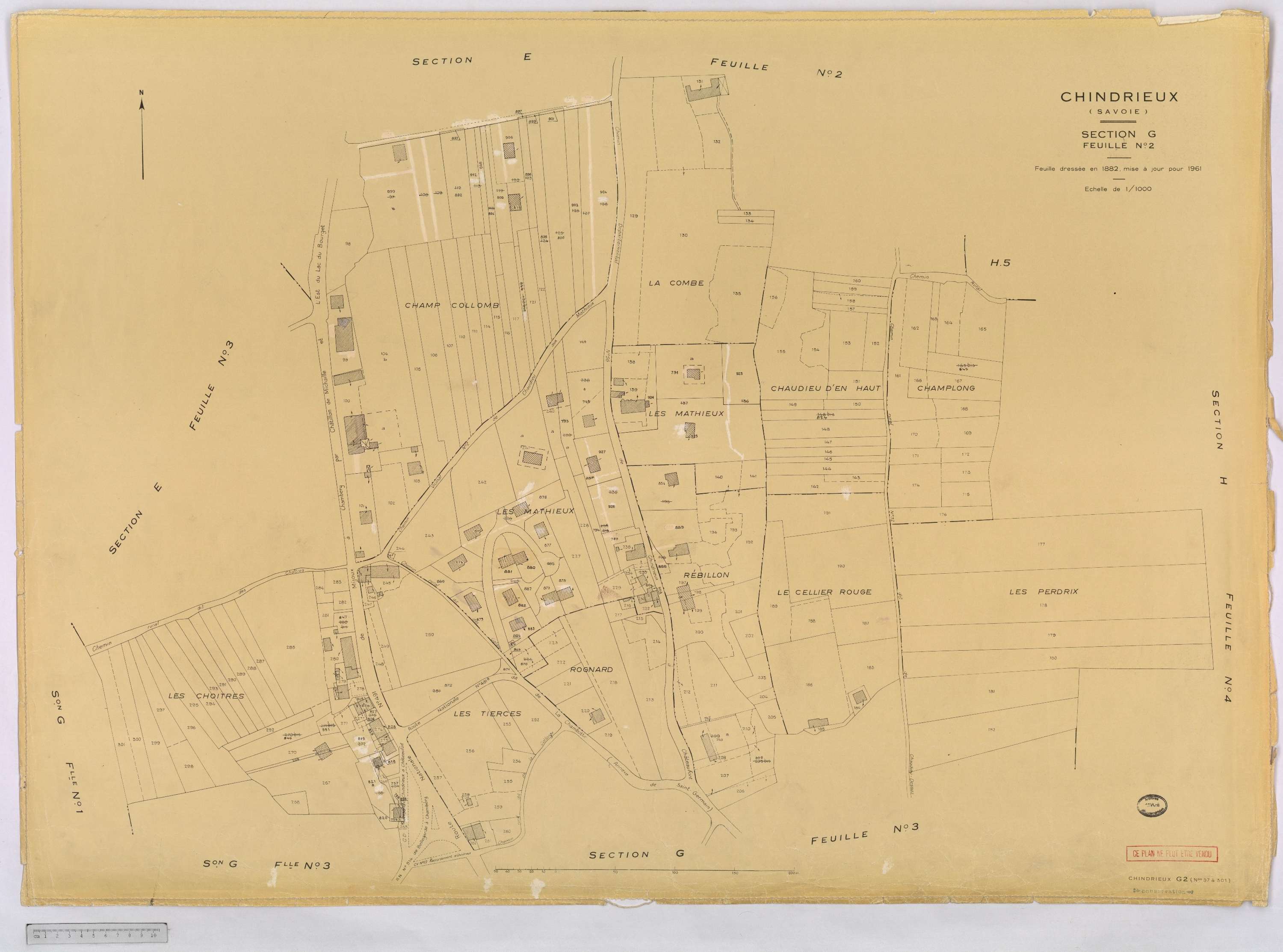 Chindrieux - Cadastre rénové, version définitive (1961).