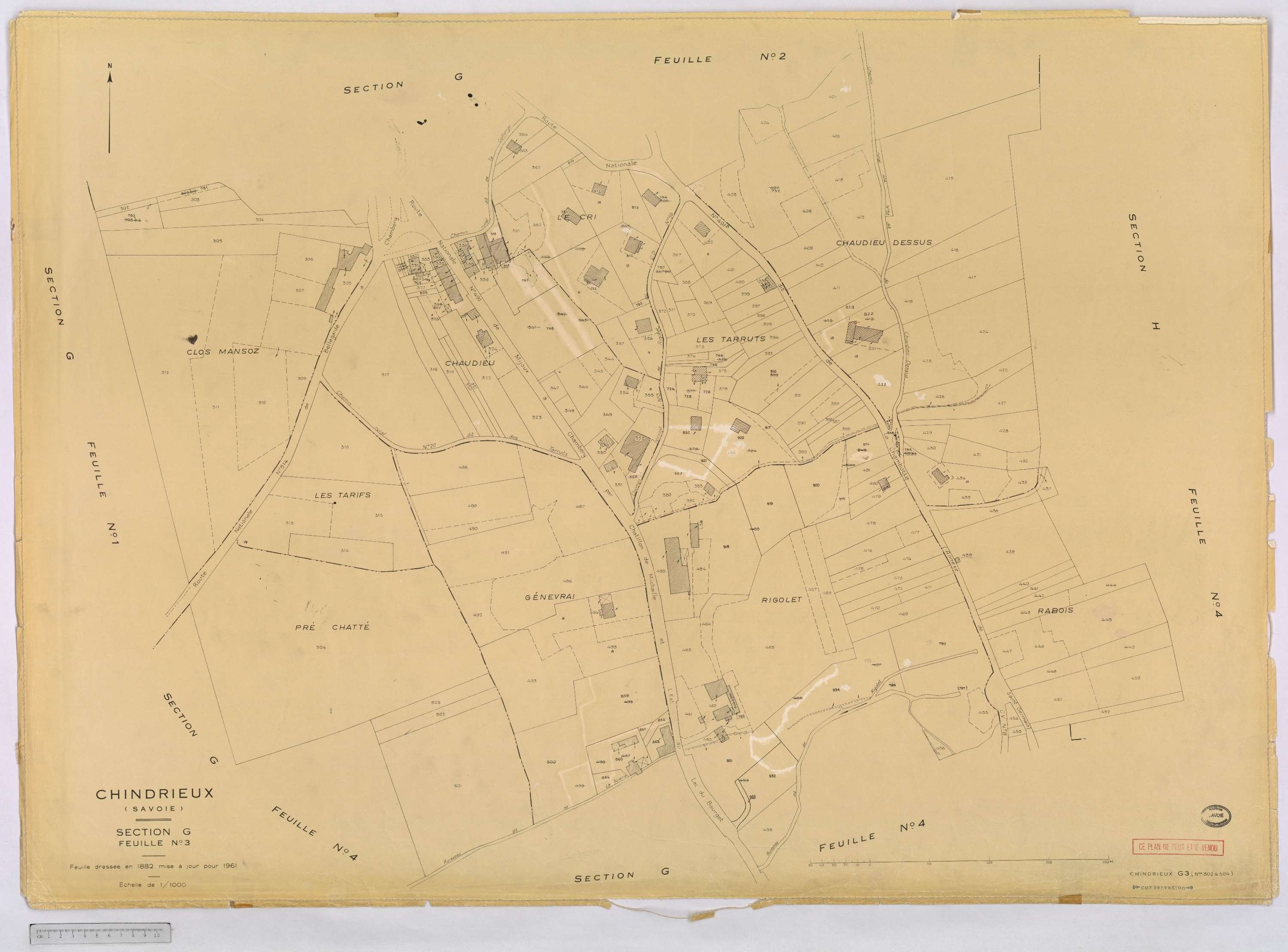 Chindrieux - Cadastre rénové, version définitive (1961).