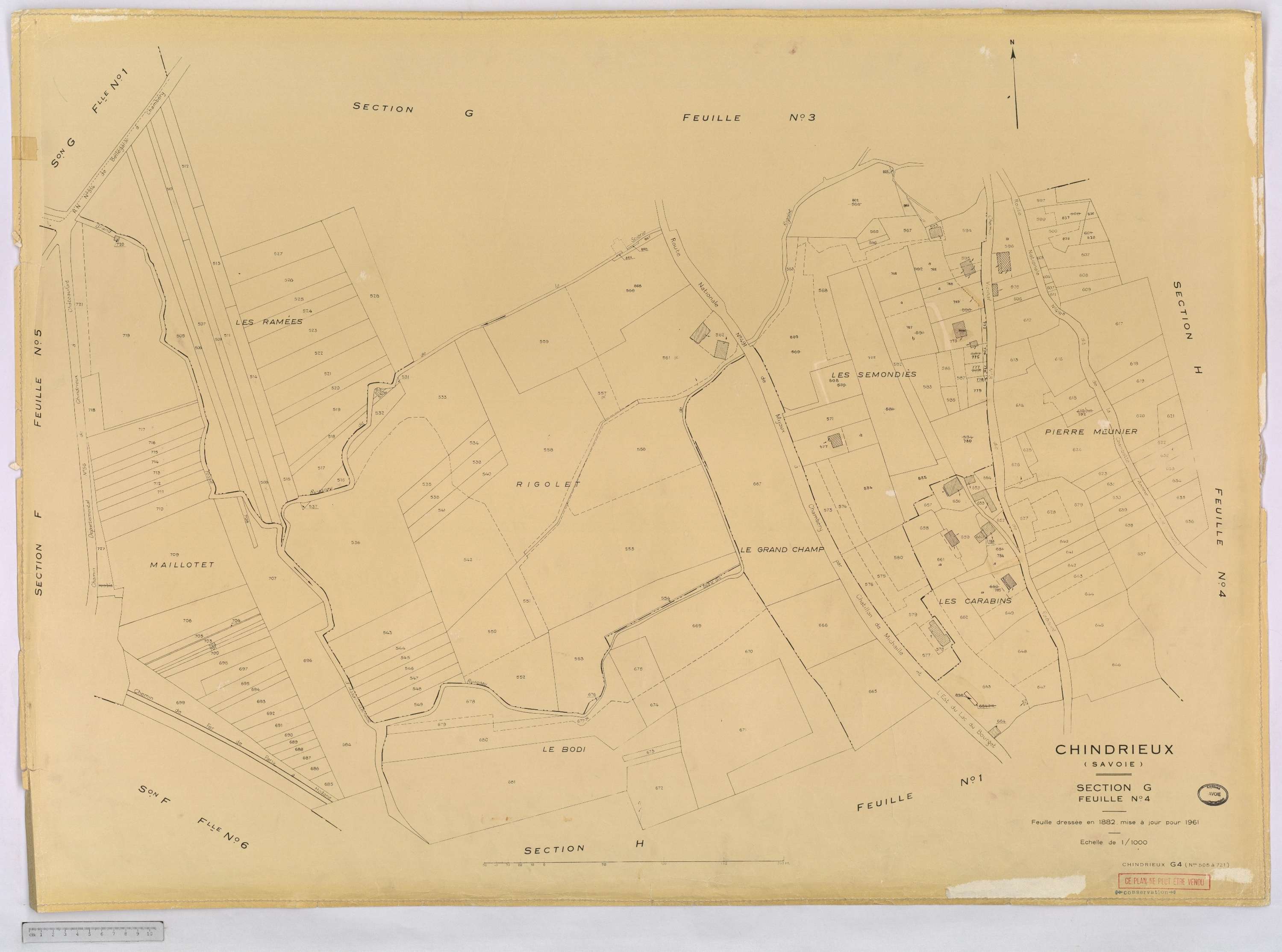 Chindrieux - Cadastre rénové, version définitive (1961).