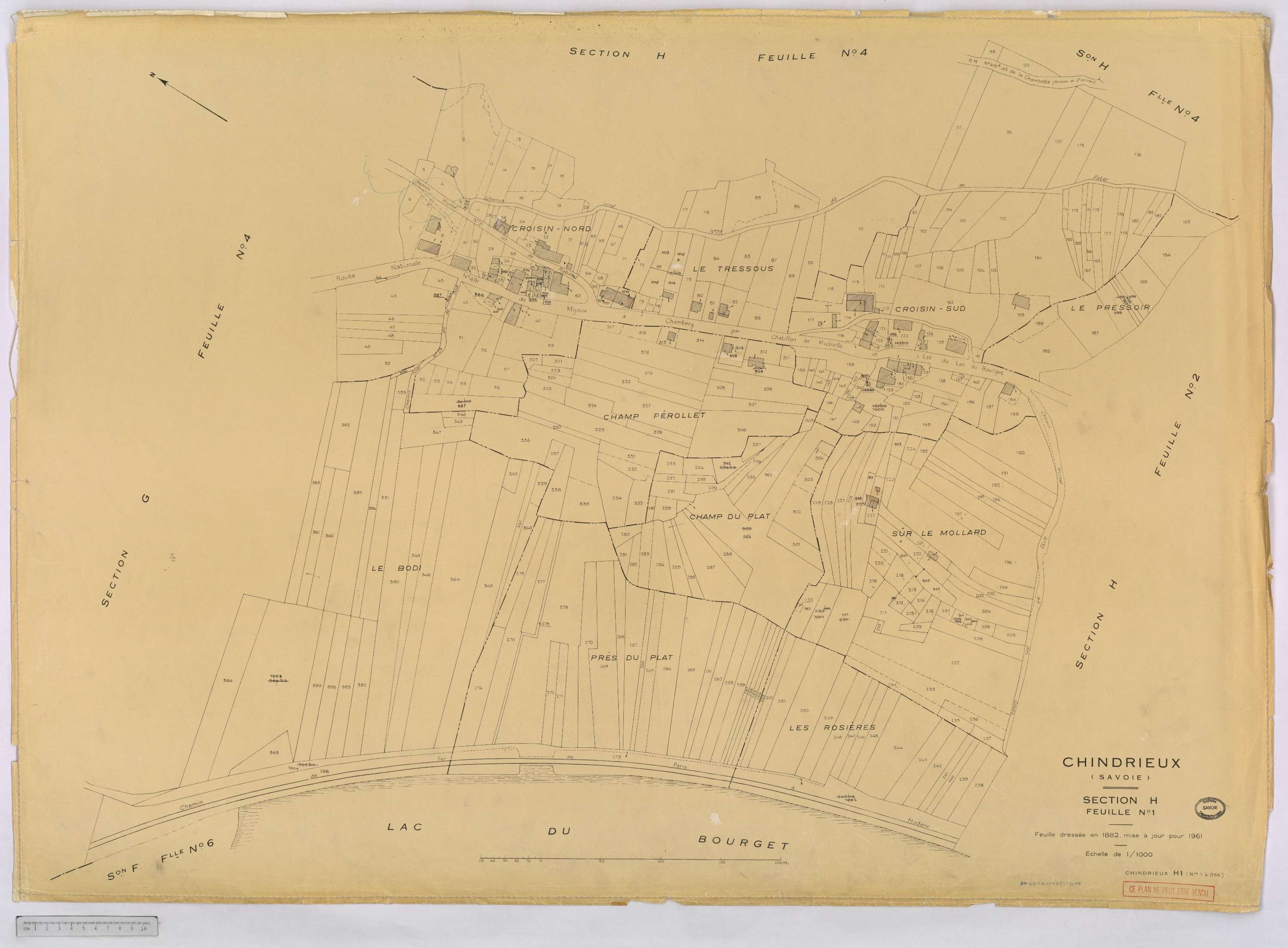 Chindrieux - Cadastre rénové, version définitive (1961).