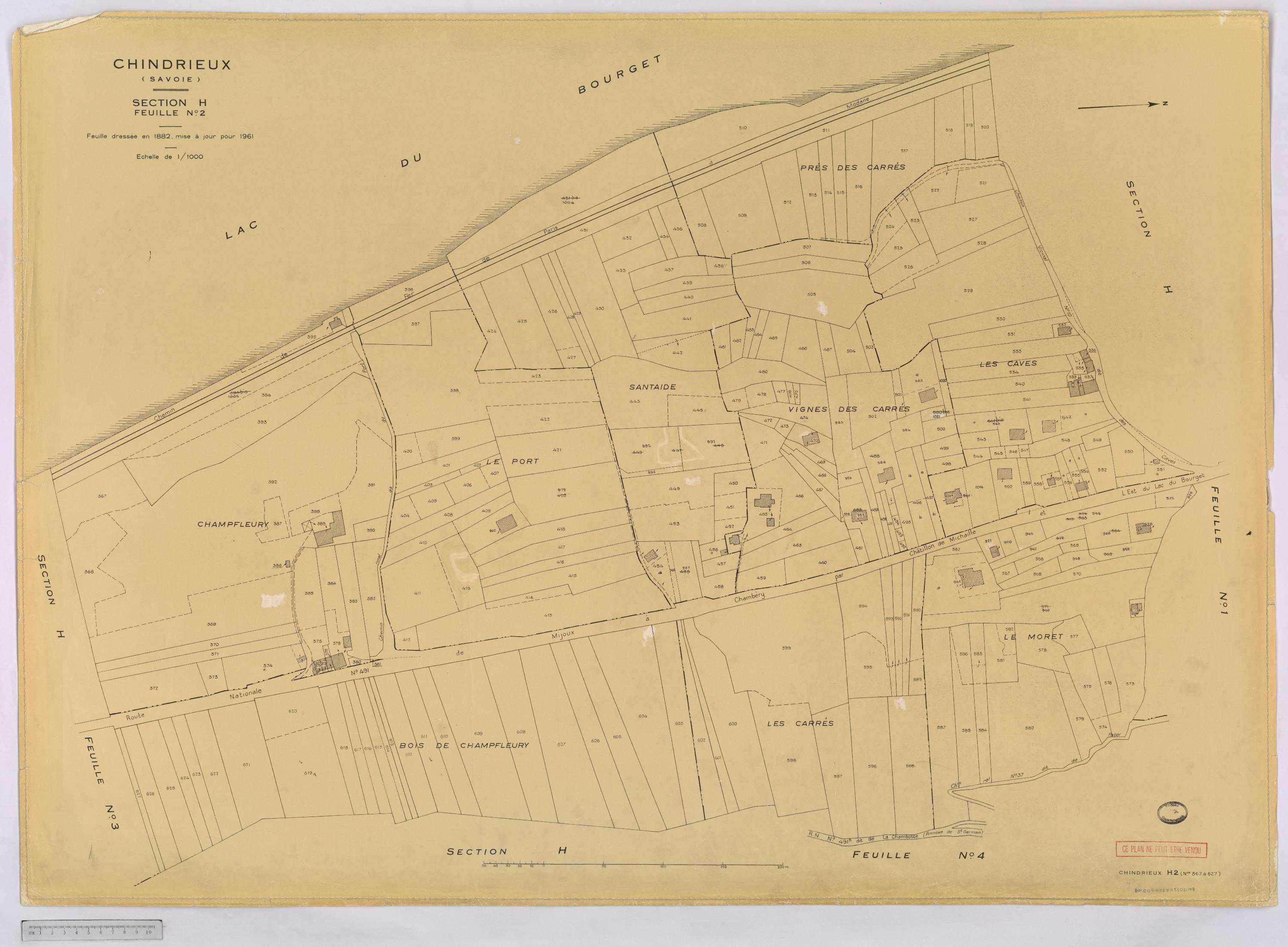 Chindrieux - Cadastre rénové, version définitive (1961).