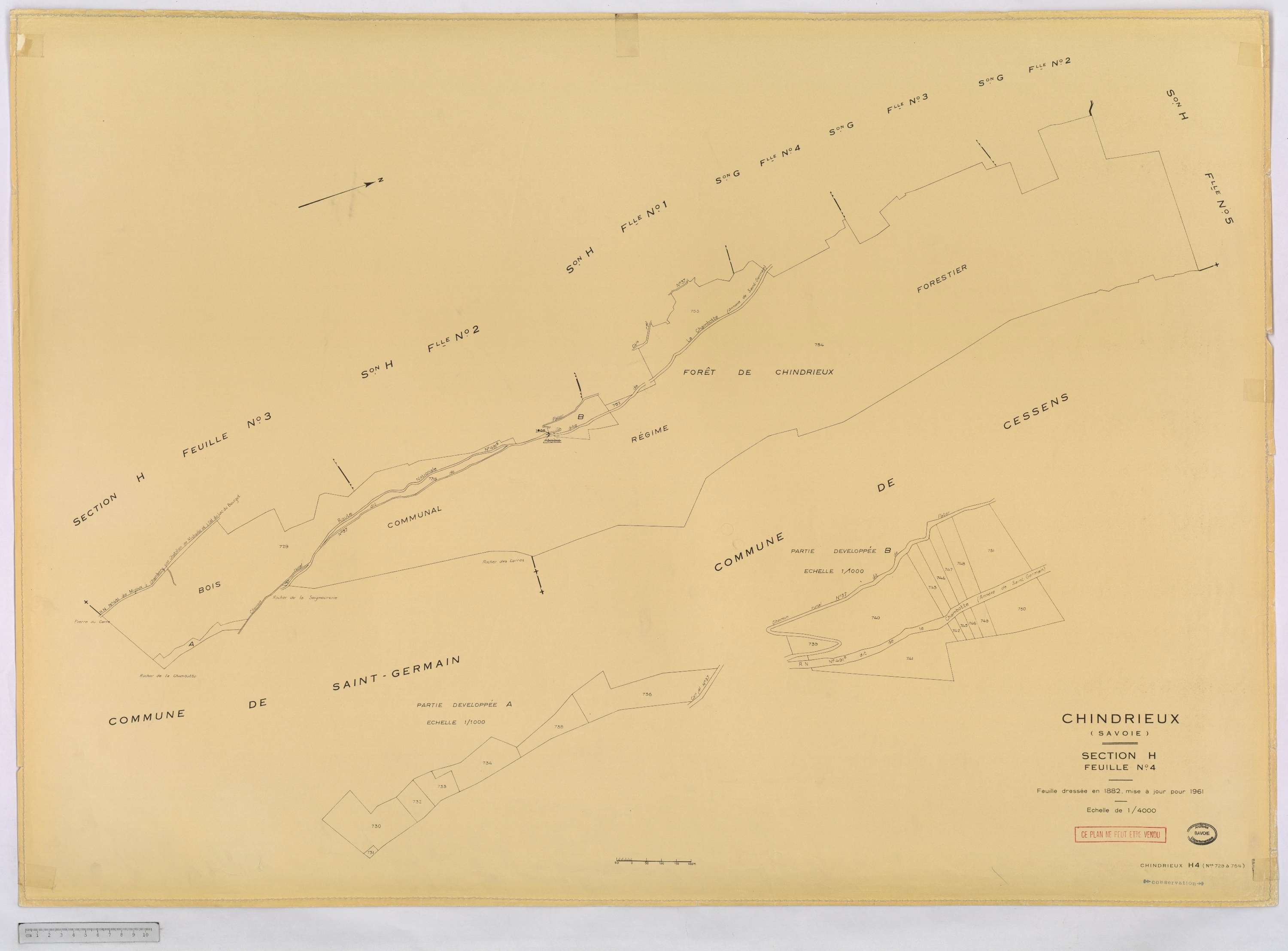 Chindrieux - Cadastre rénové, version définitive (1961).