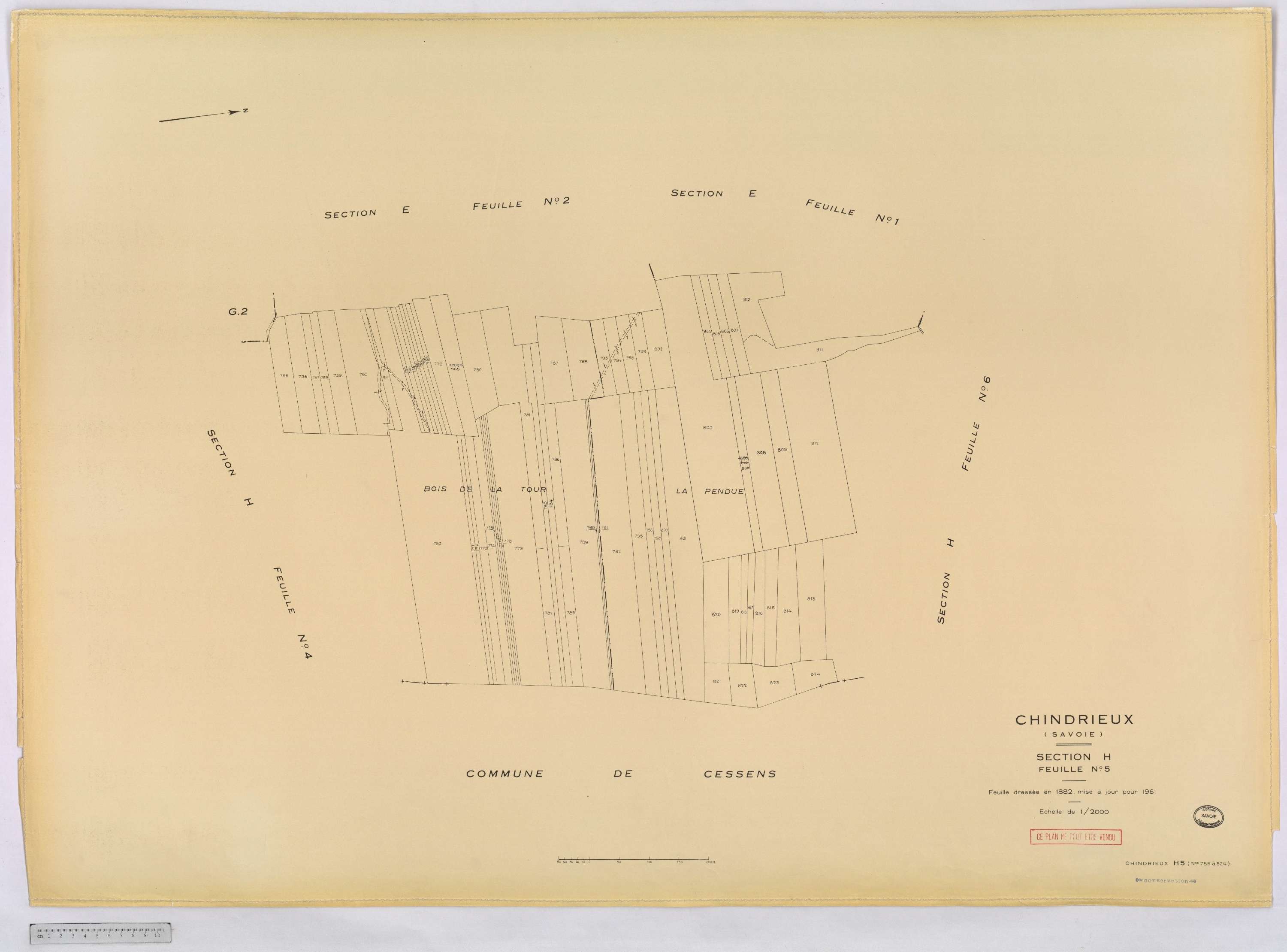 Chindrieux - Cadastre rénové, version définitive (1961).