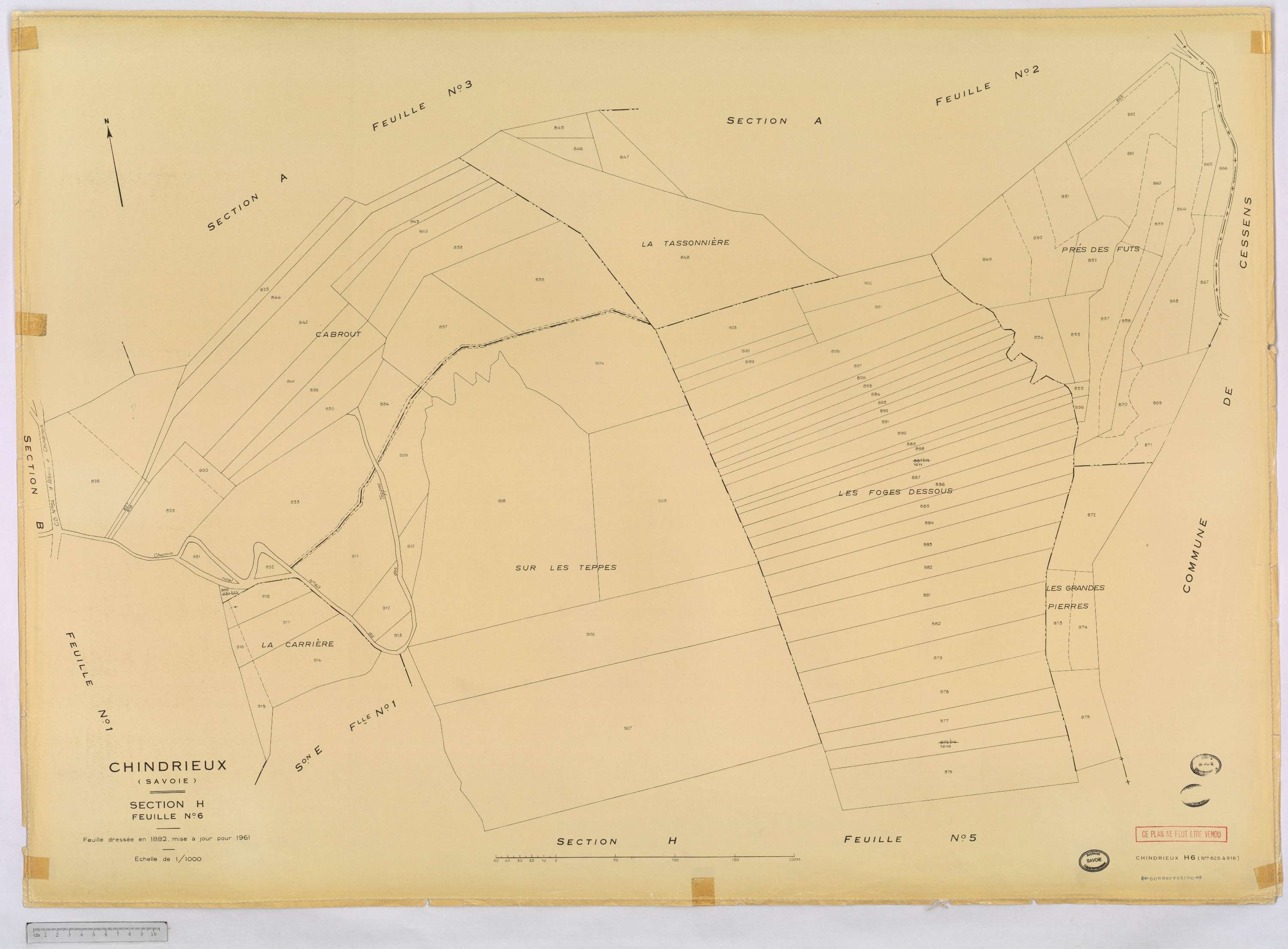 Chindrieux - Cadastre rénové, version définitive (1961).