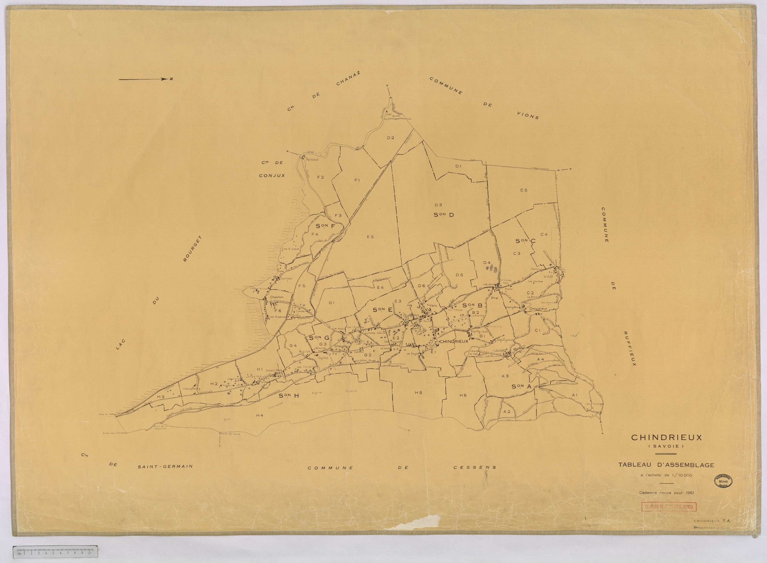 Chindrieux - Cadastre rénové, version définitive (1961).