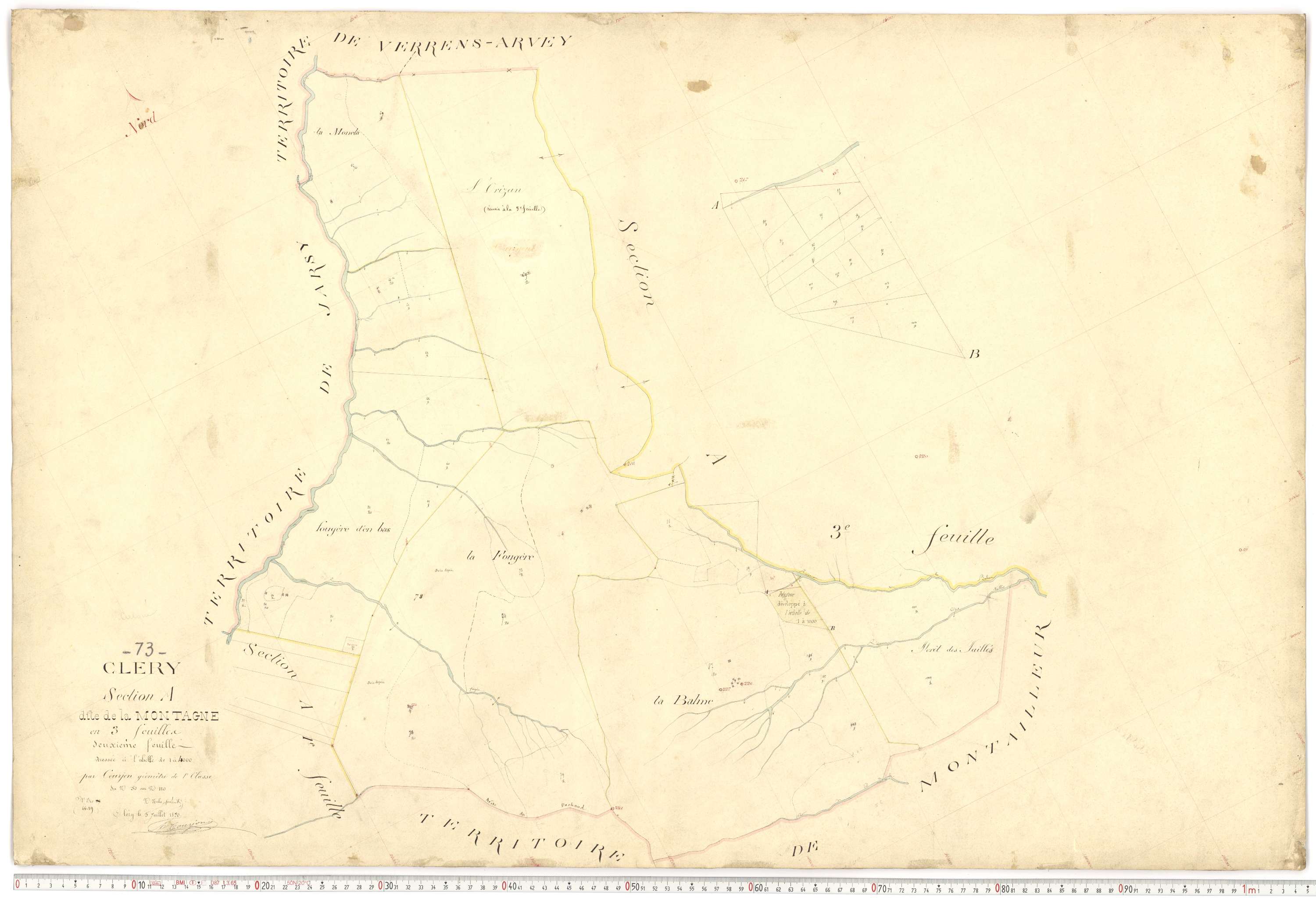 Cléry - Plans cadastraux du premier cadastre français.