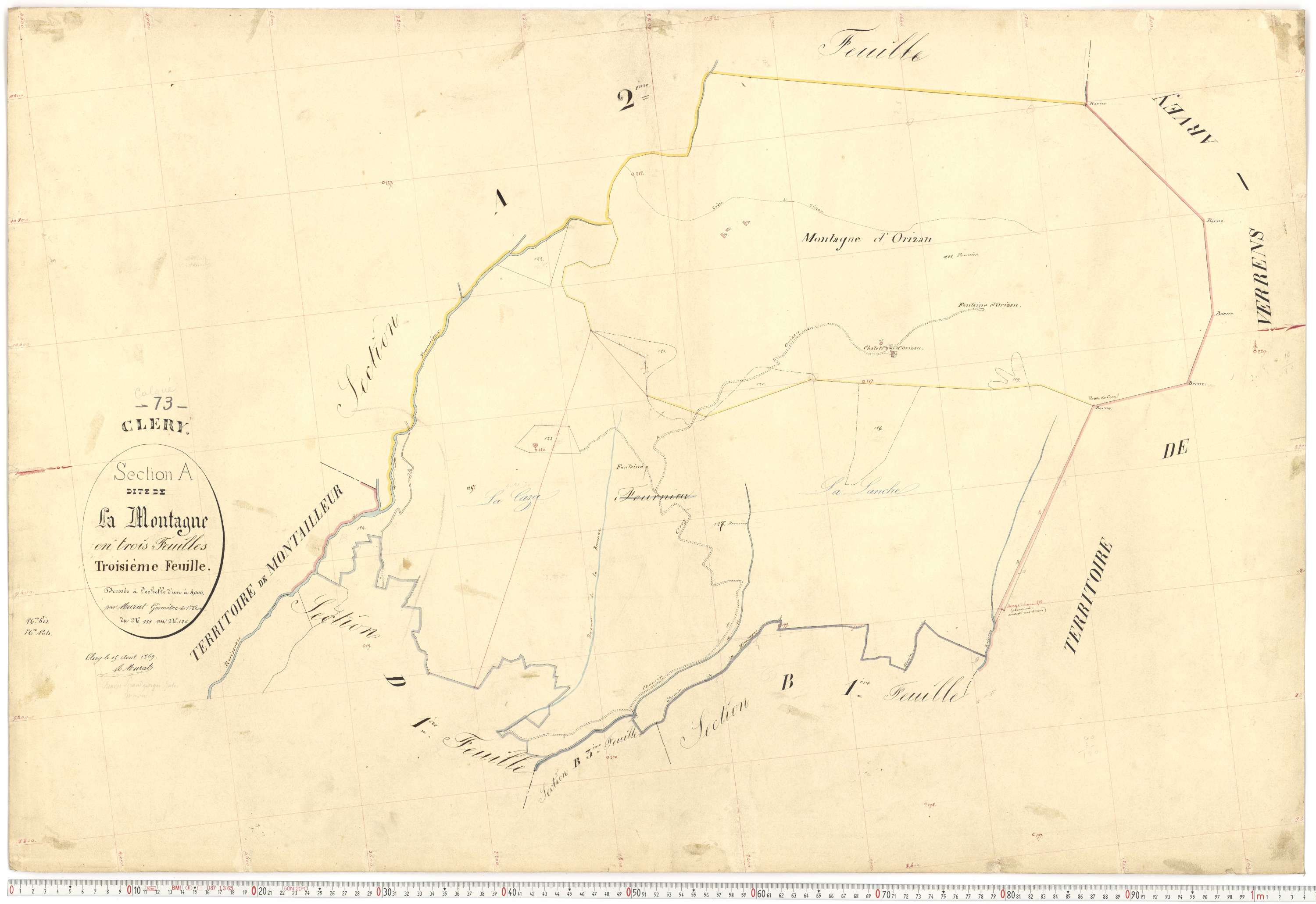 Cléry - Plans cadastraux du premier cadastre français.