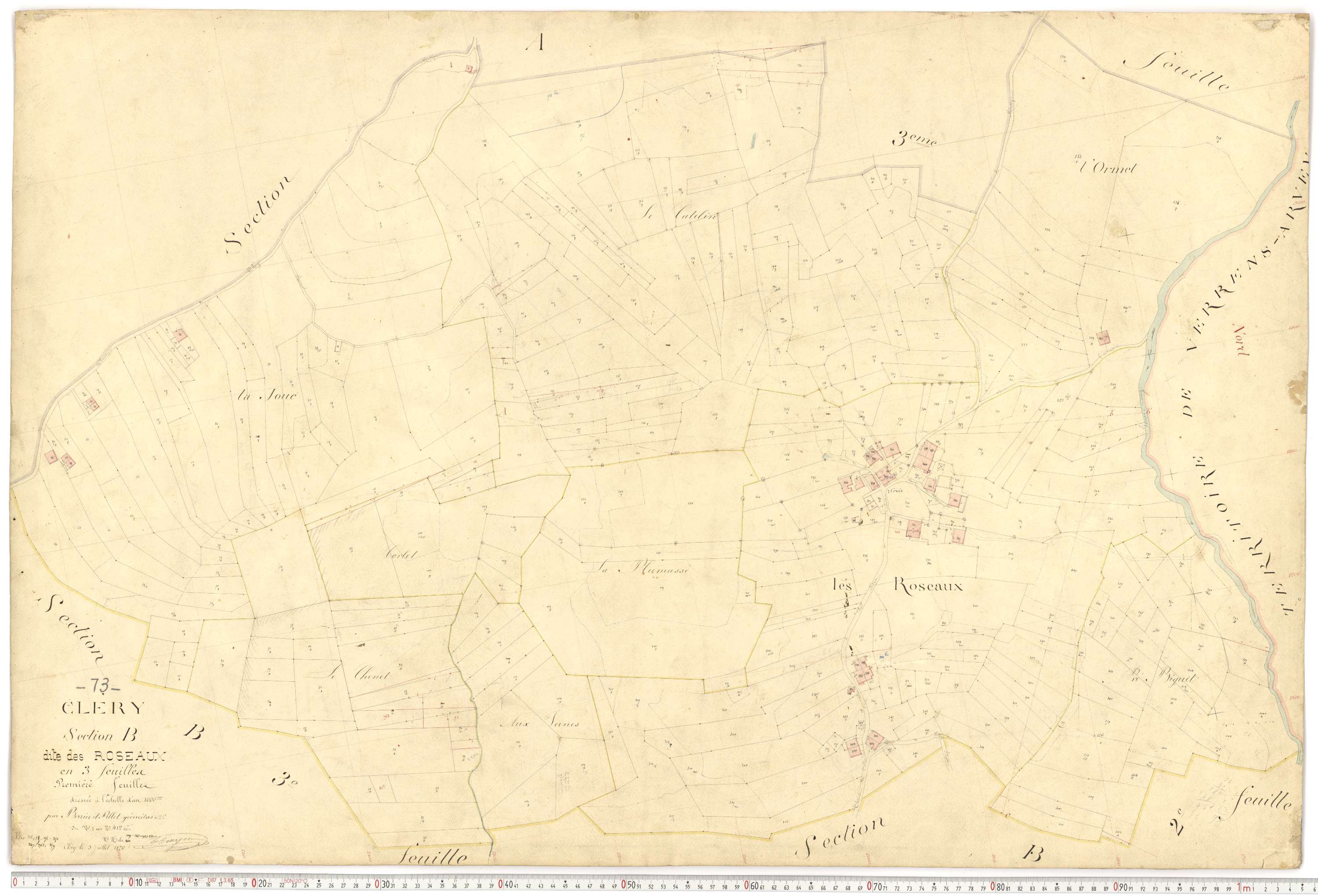 Cléry - Plans cadastraux du premier cadastre français.