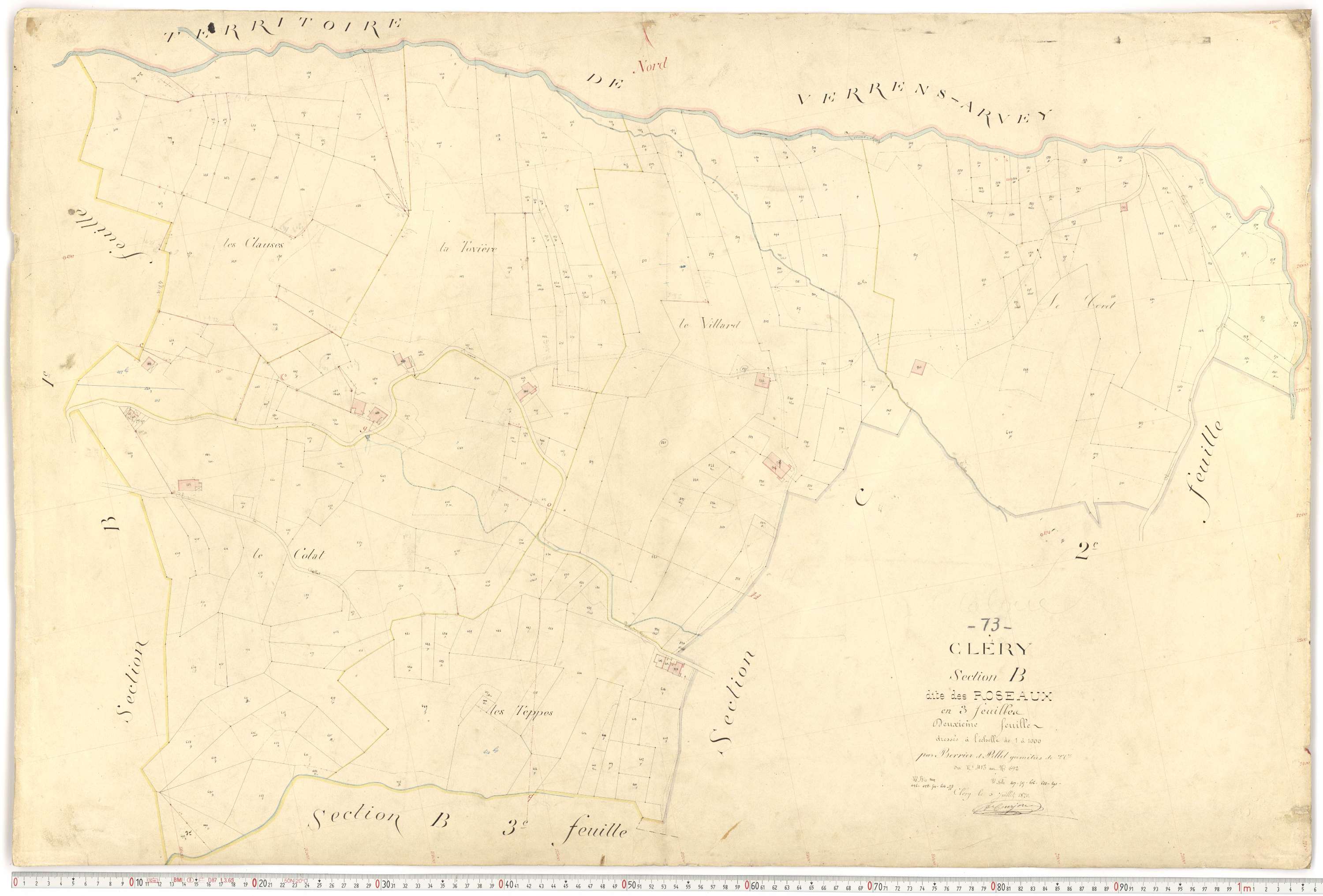 Cléry - Plans cadastraux du premier cadastre français.