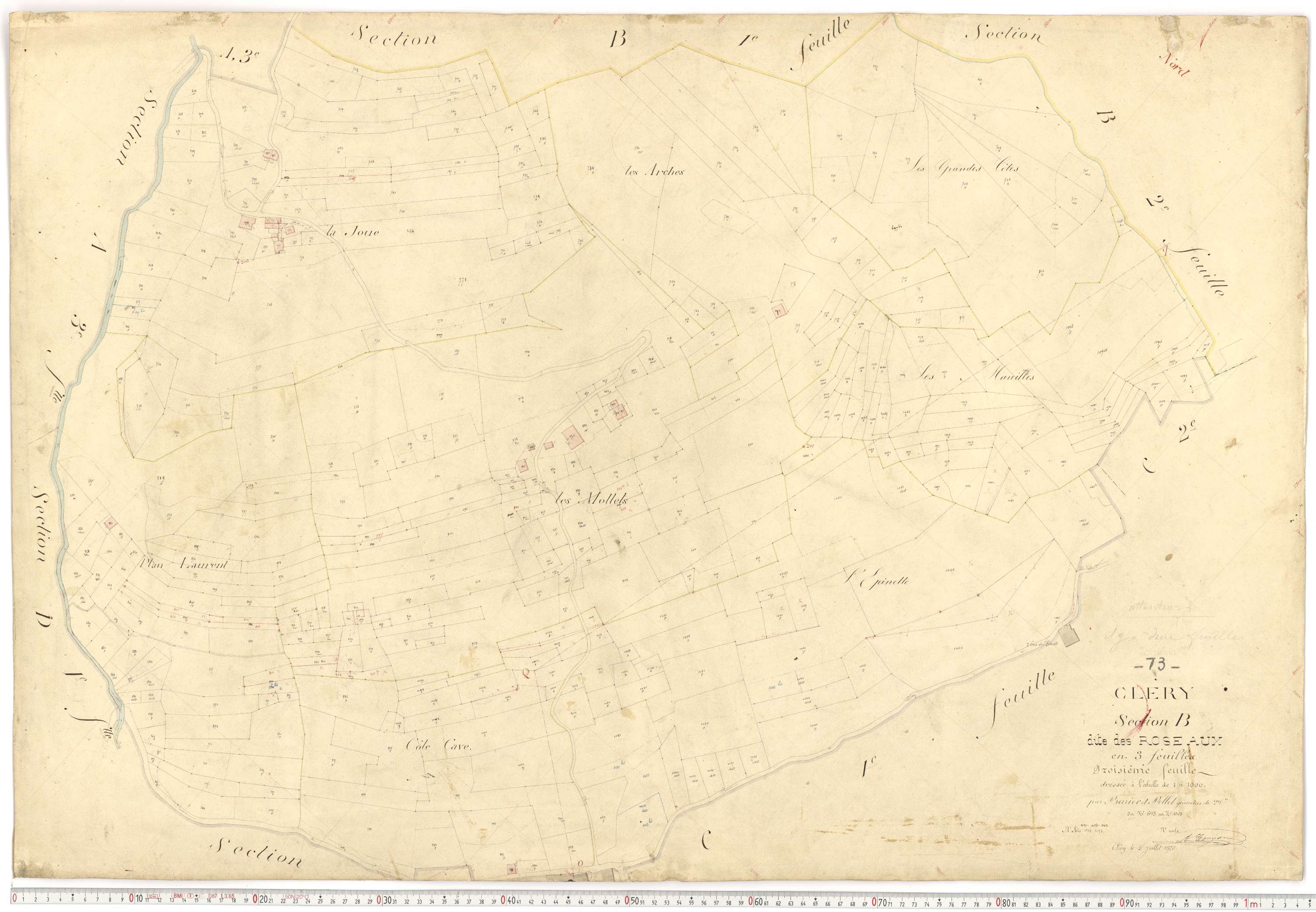 Cléry - Plans cadastraux du premier cadastre français.
