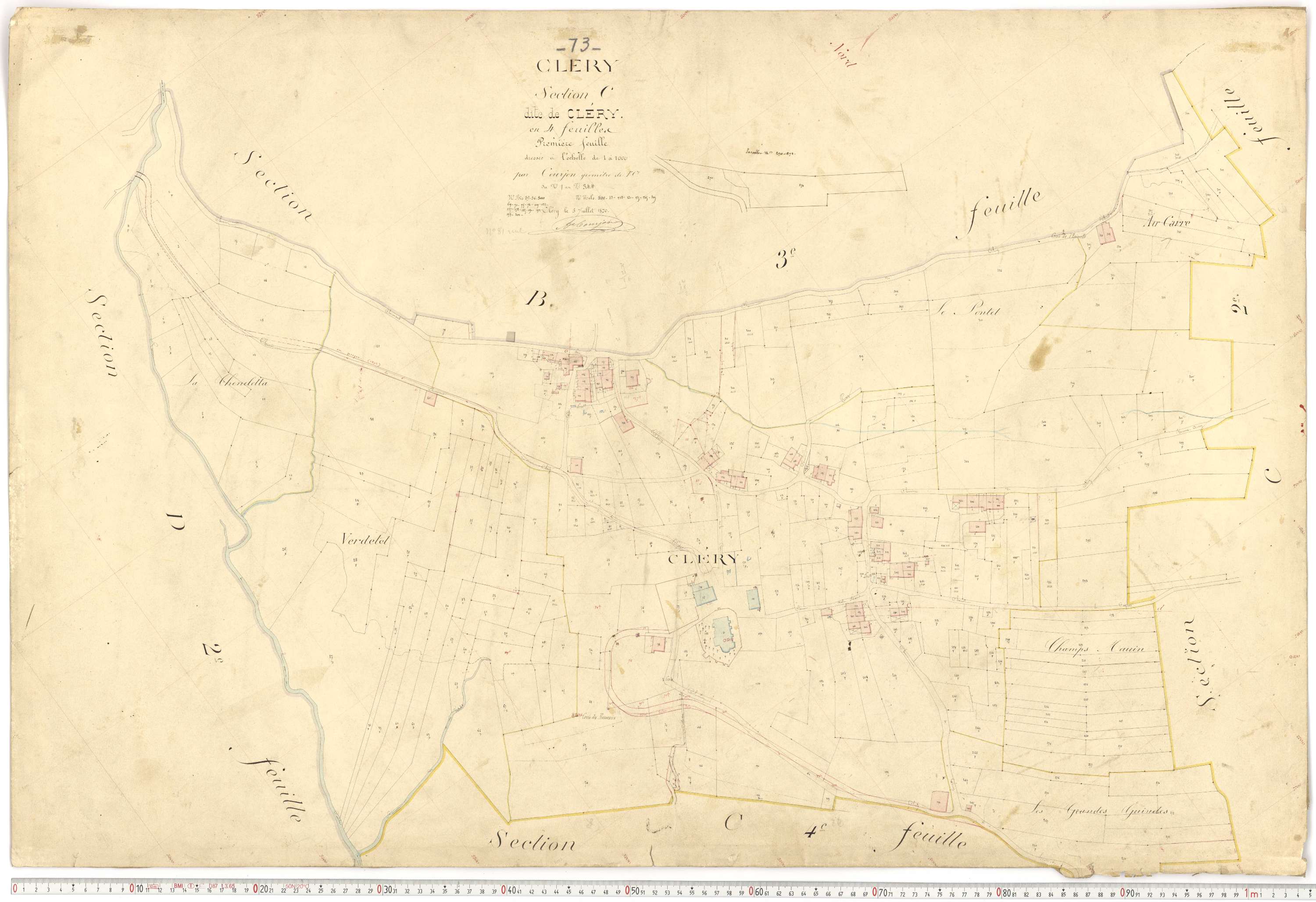 Cléry - Plans cadastraux du premier cadastre français.