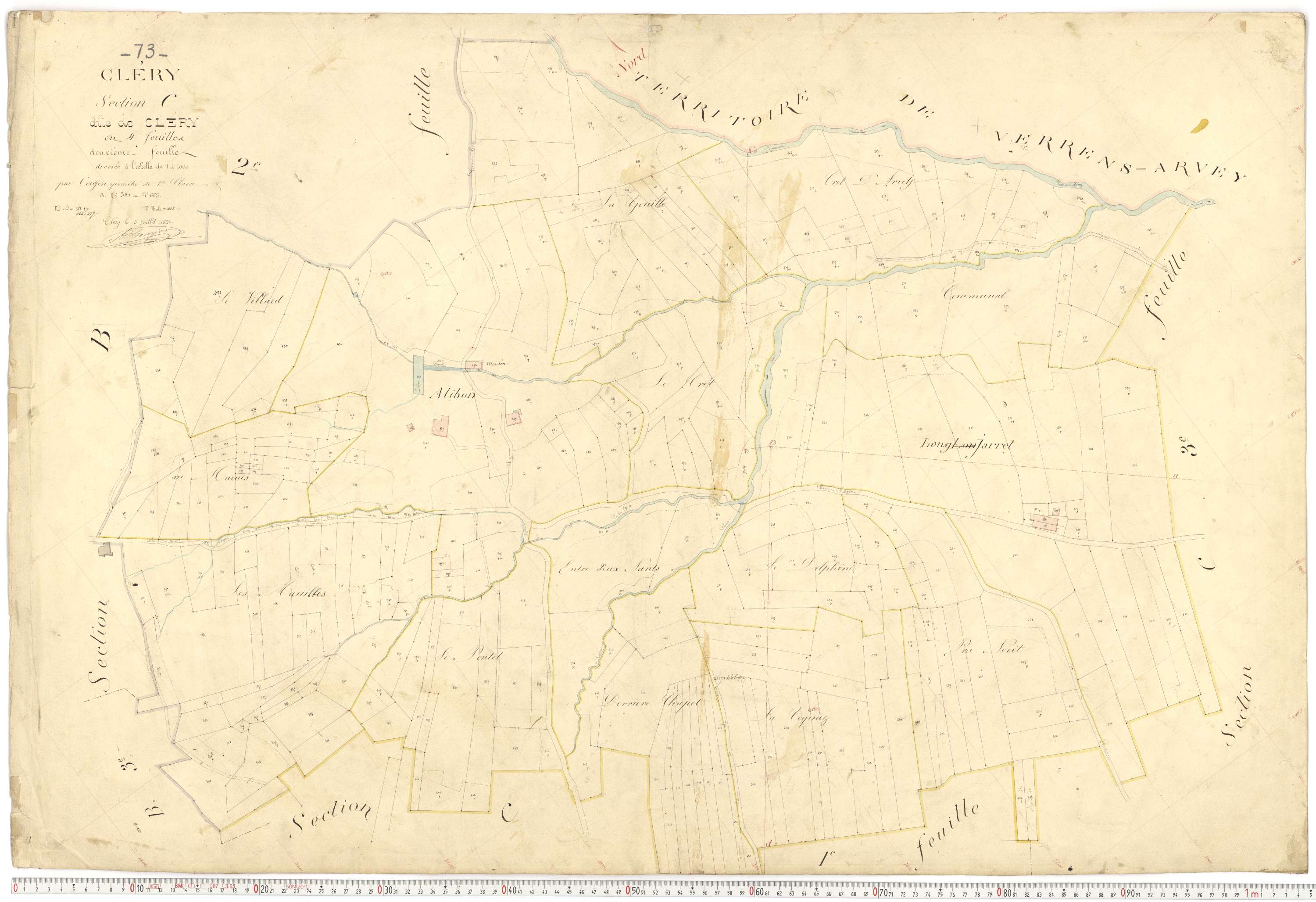 Cléry - Plans cadastraux du premier cadastre français.