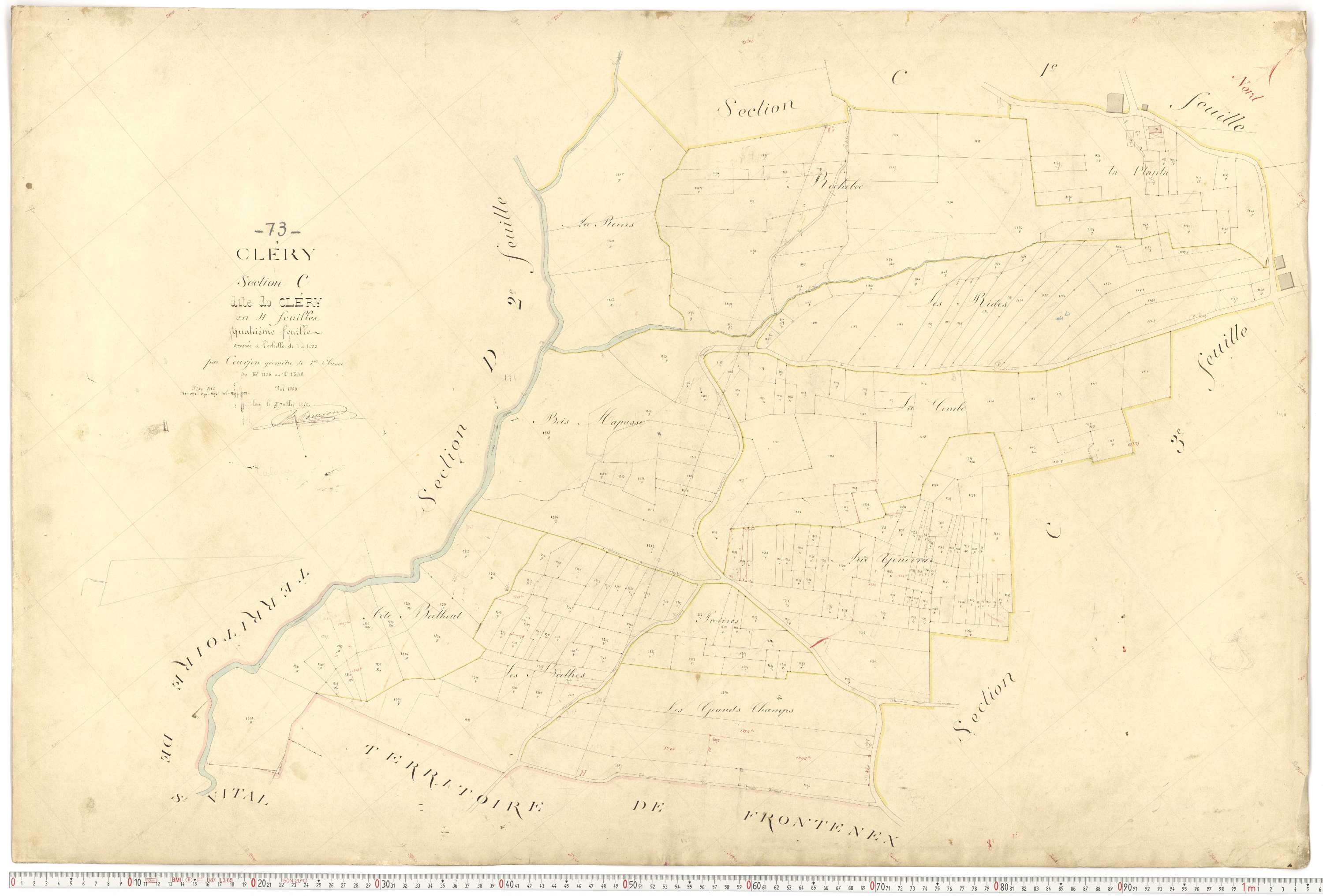 Cléry - Plans cadastraux du premier cadastre français.