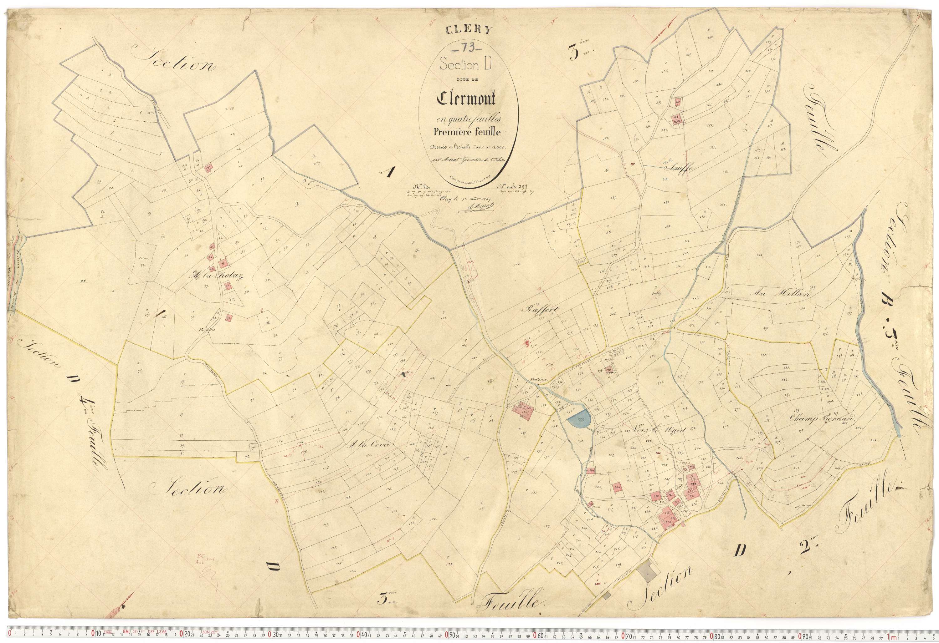 Cléry - Plans cadastraux du premier cadastre français.