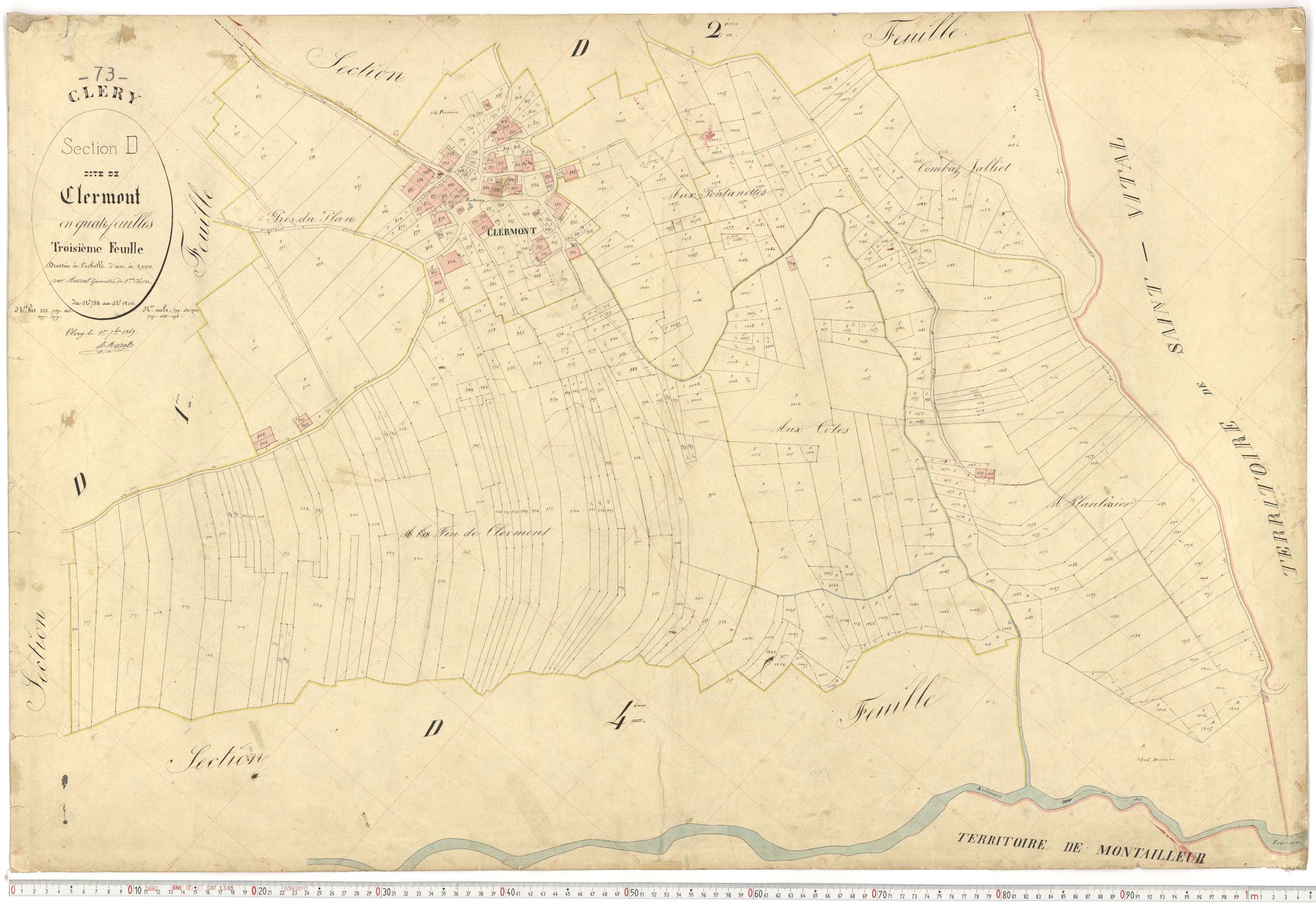 Cléry - Plans cadastraux du premier cadastre français.