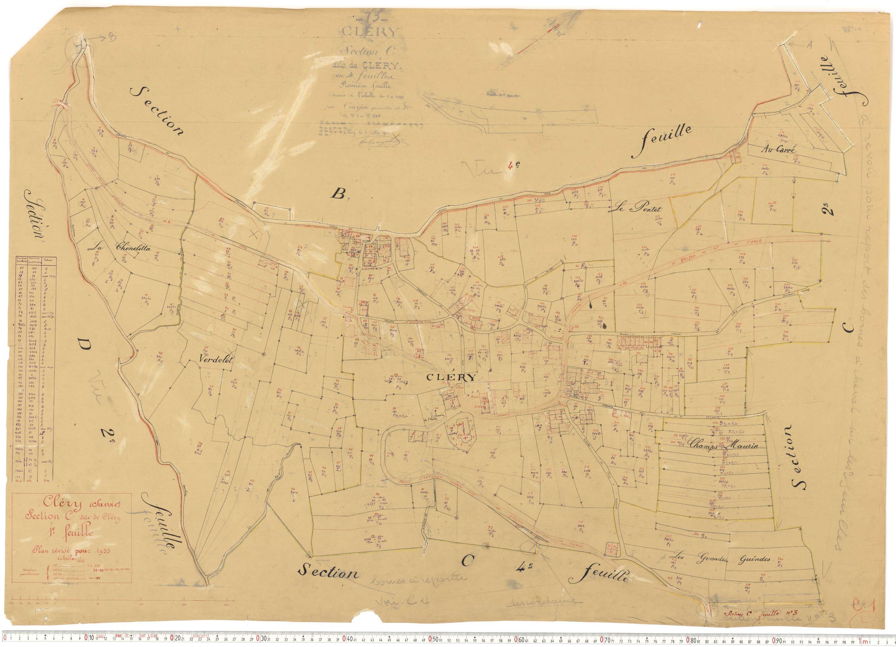 Cléry - Cadastre rénové (1935).