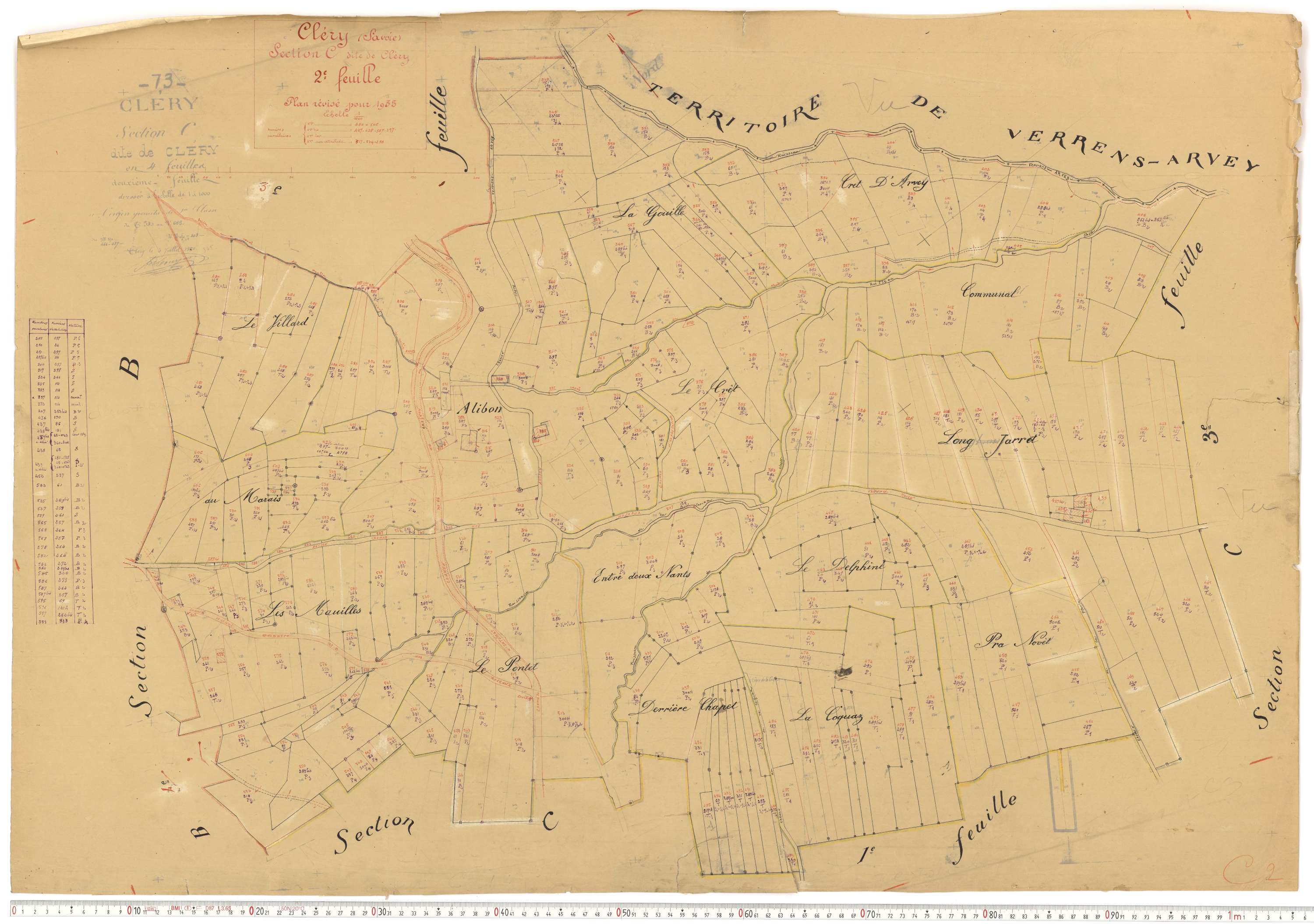 Cléry - Cadastre rénové (1935).