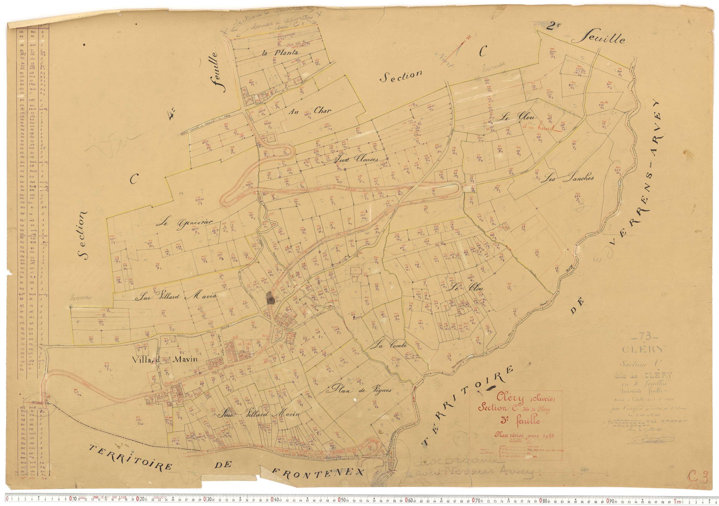 Cléry - Cadastre rénové (1935).