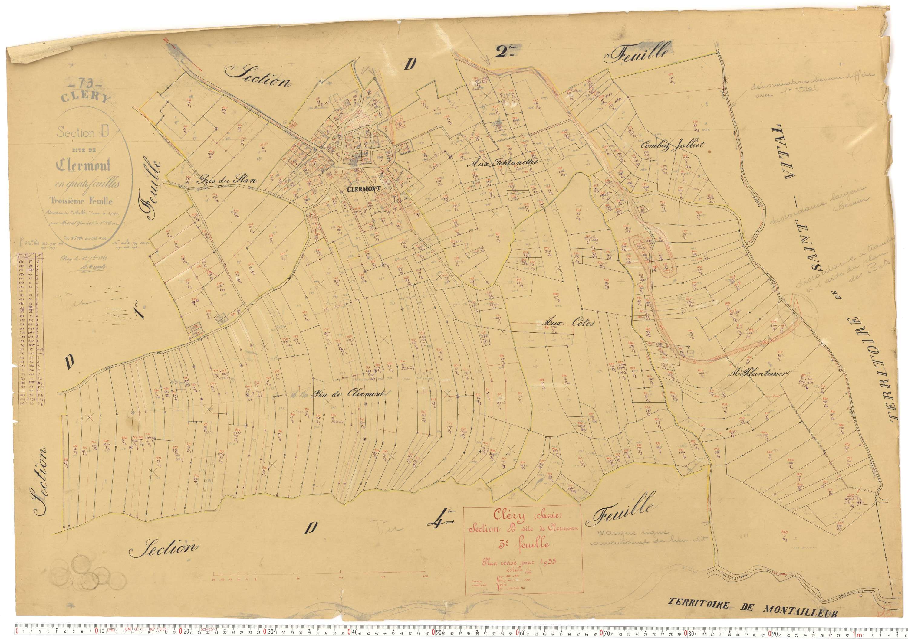 Cléry - Cadastre rénové (1935).