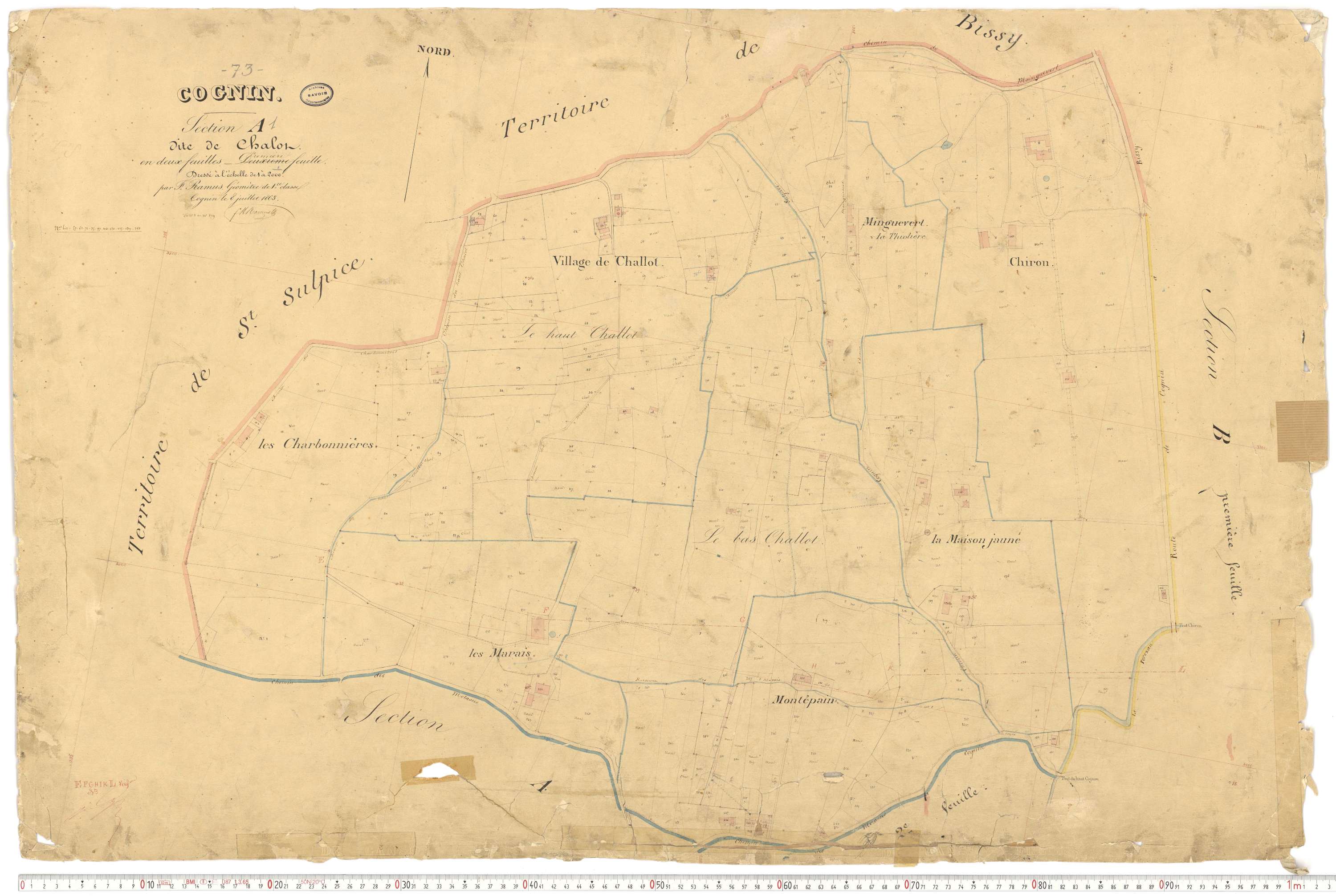 Cognin - Plans cadastraux du premier cadastre français.