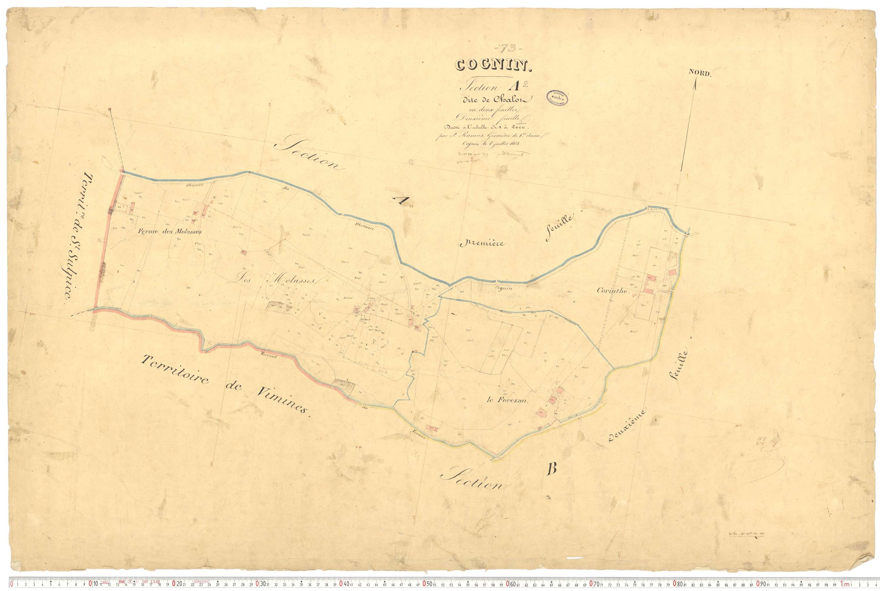 Cognin - Plans cadastraux du premier cadastre français.
