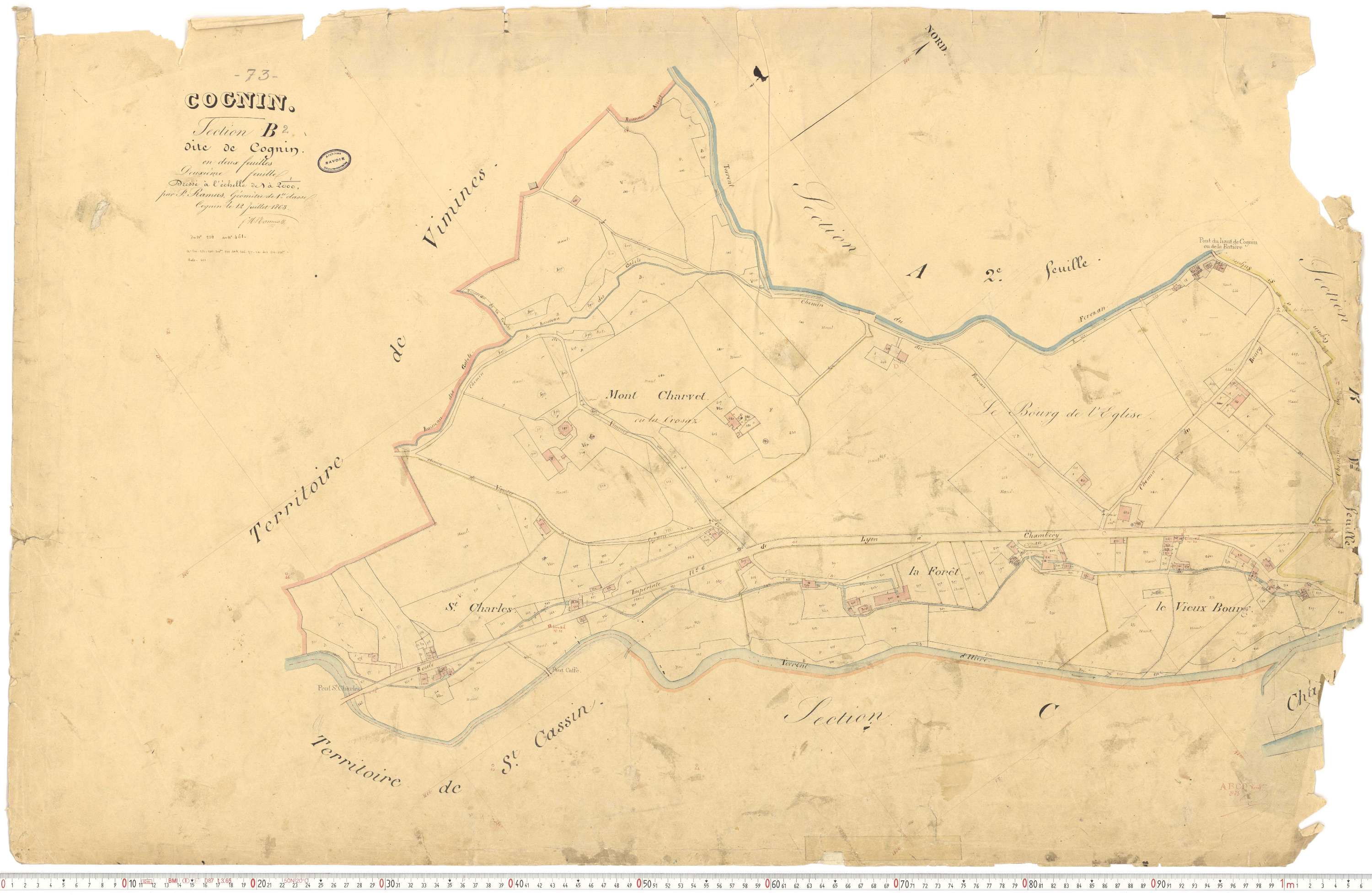 Cognin - Plans cadastraux du premier cadastre français.