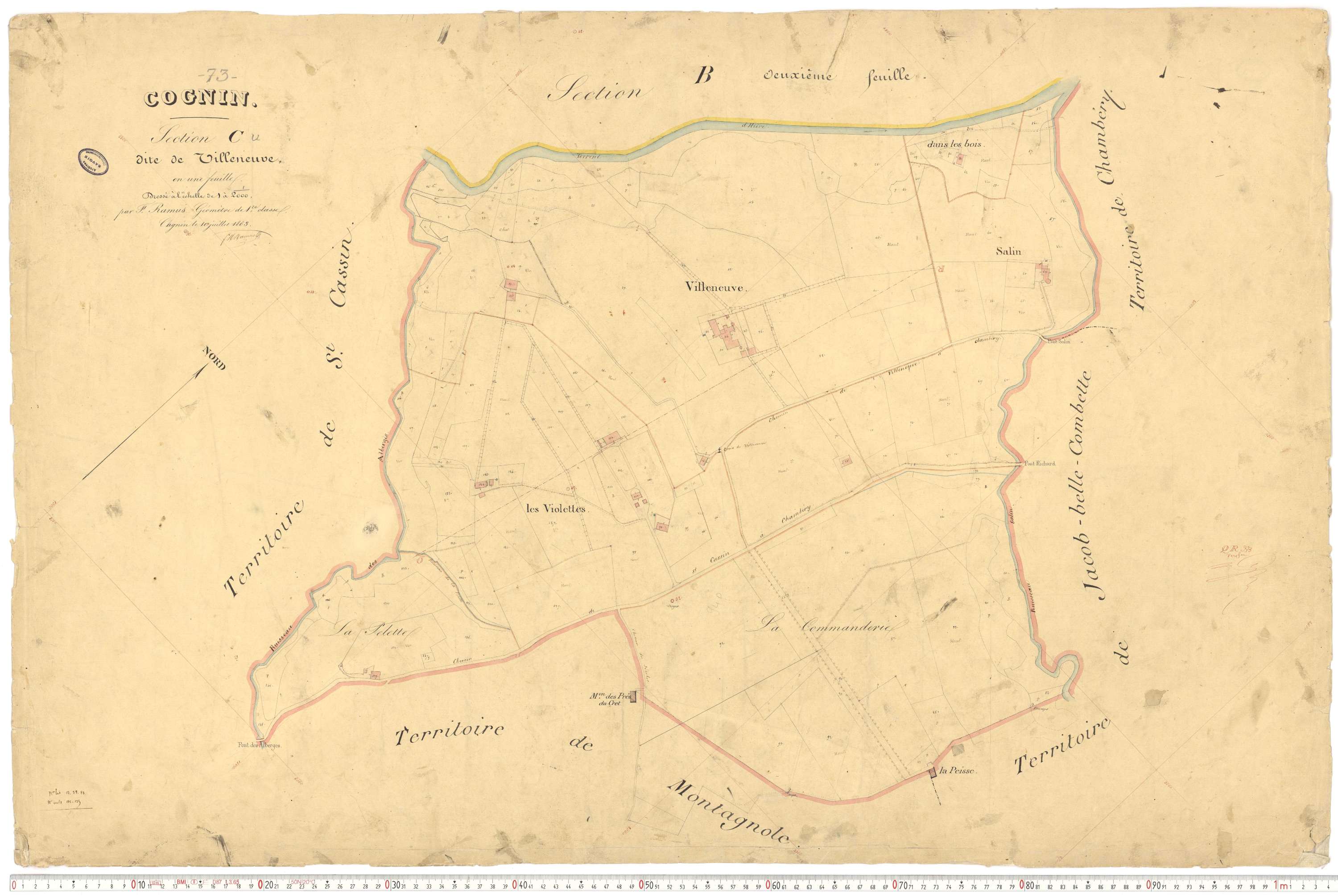 Cognin - Plans cadastraux du premier cadastre français.