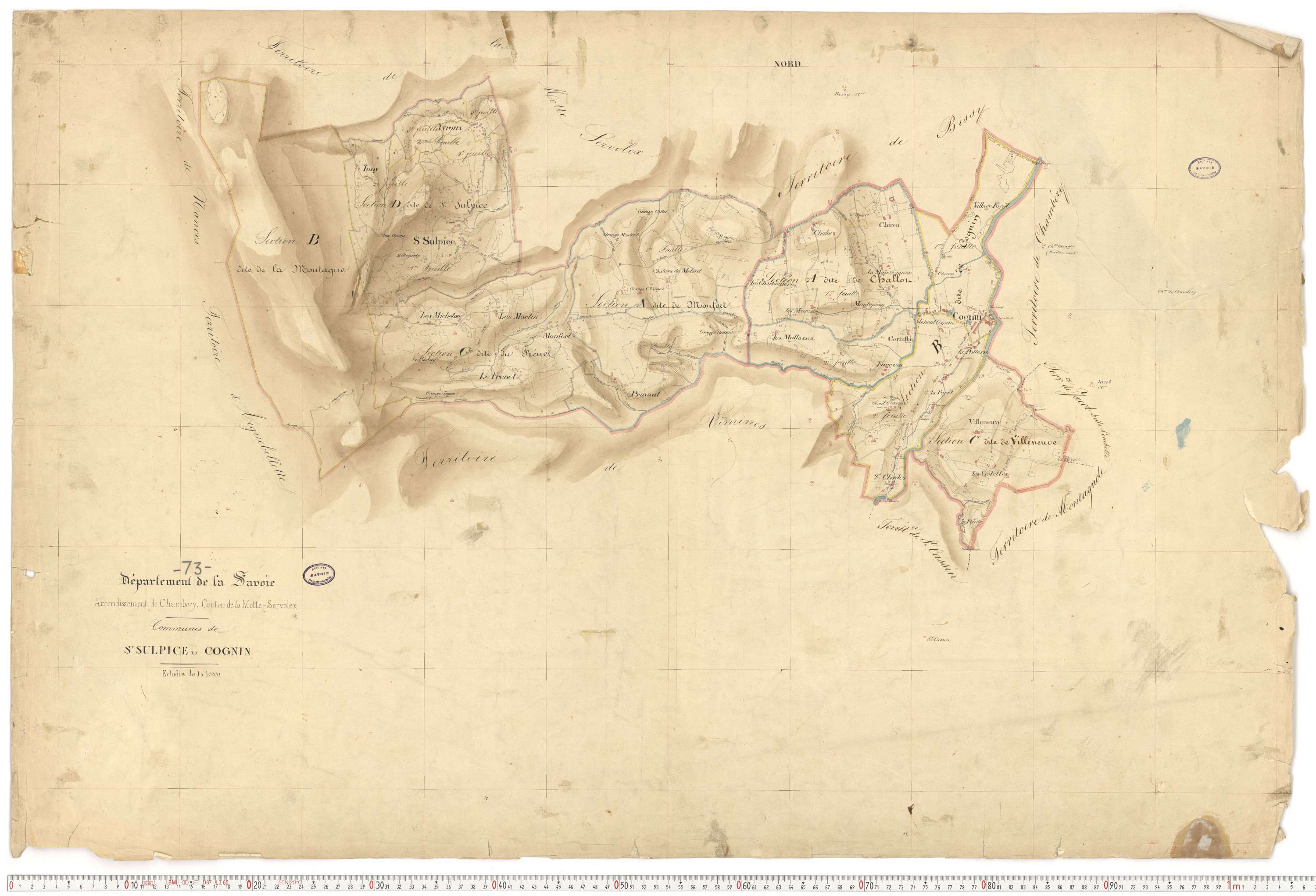Cognin - Plans cadastraux du premier cadastre français.