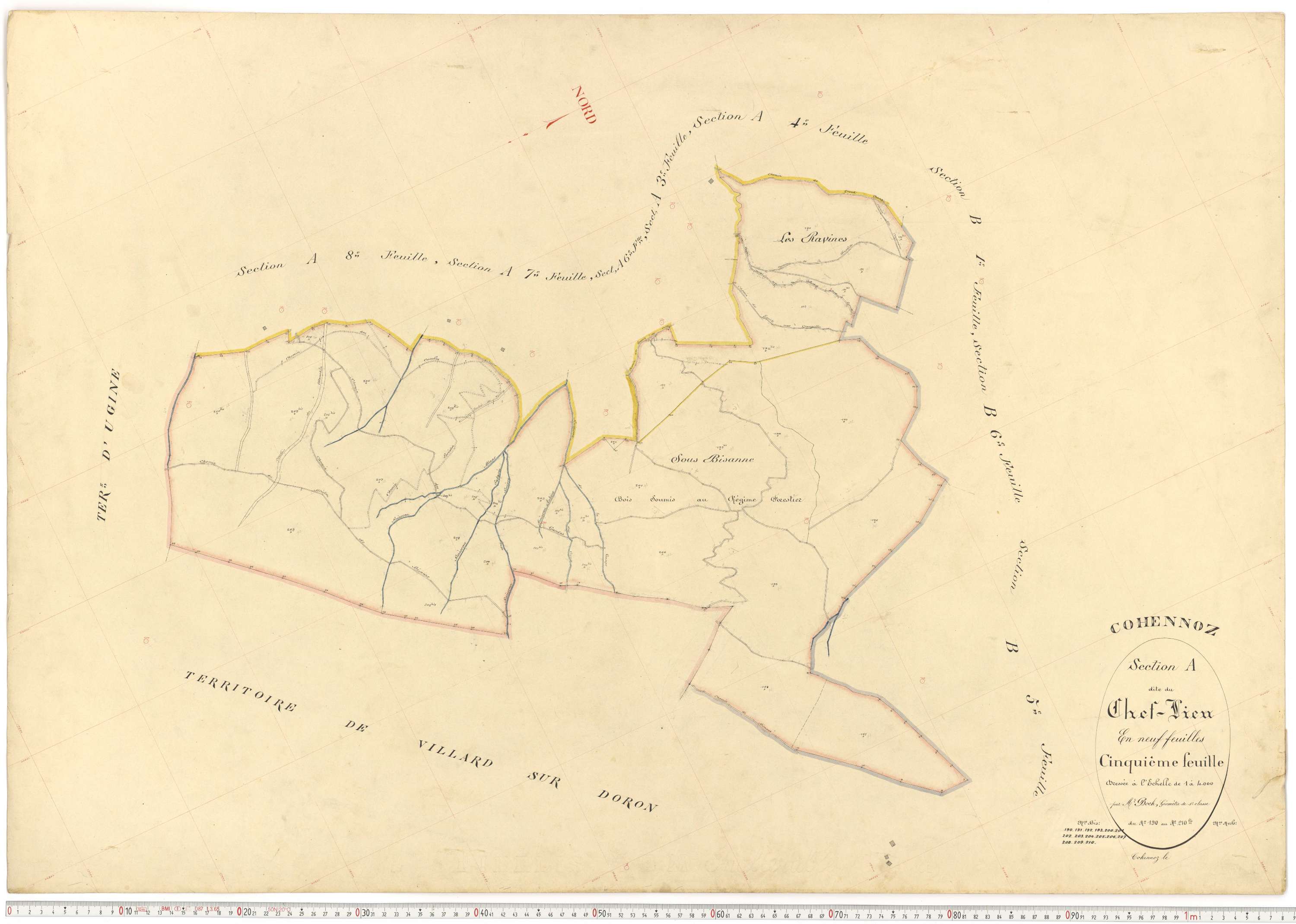 Cohennoz - Plans cadastraux du premier cadastre français.