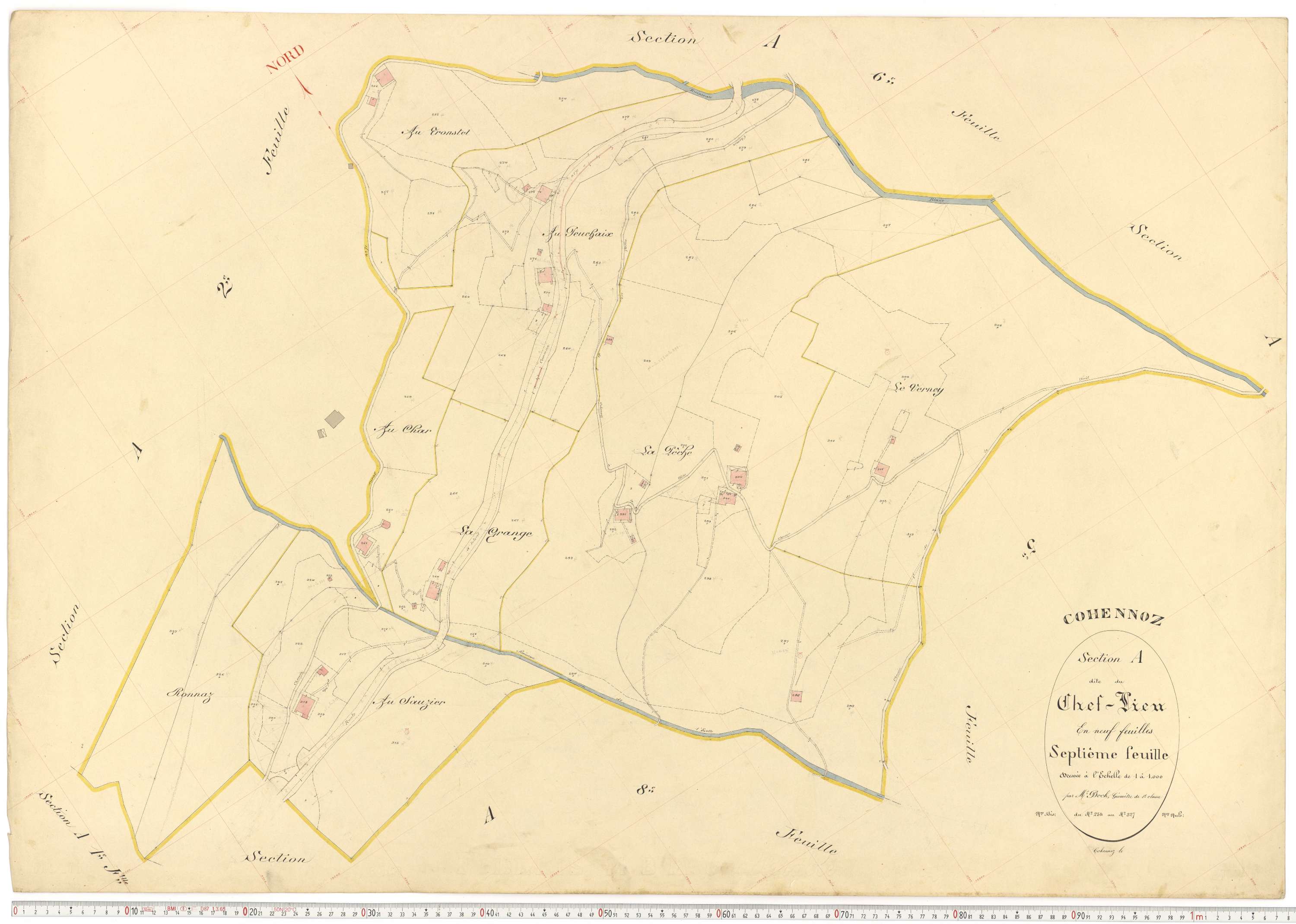 Cohennoz - Plans cadastraux du premier cadastre français.