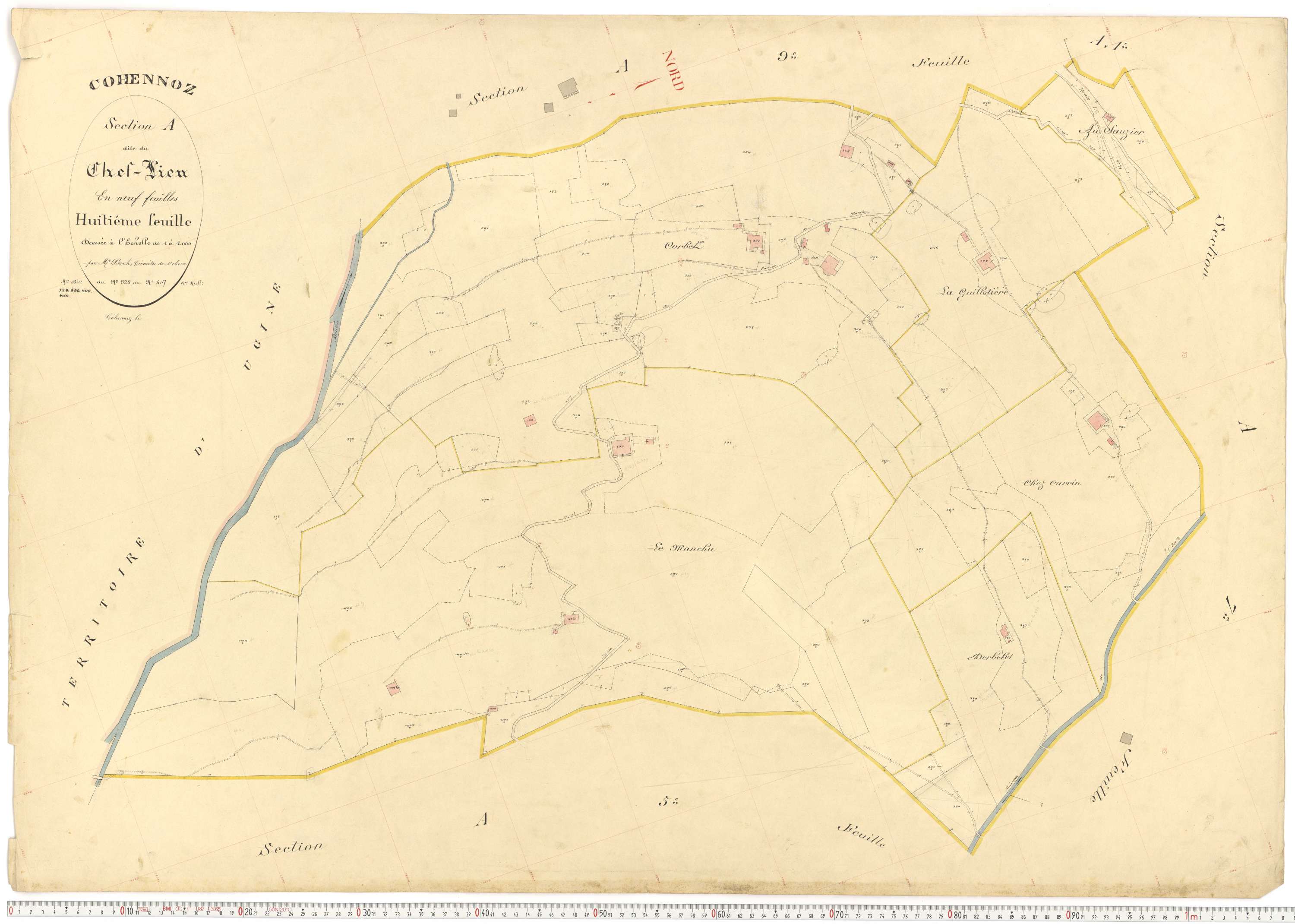 Cohennoz - Plans cadastraux du premier cadastre français.