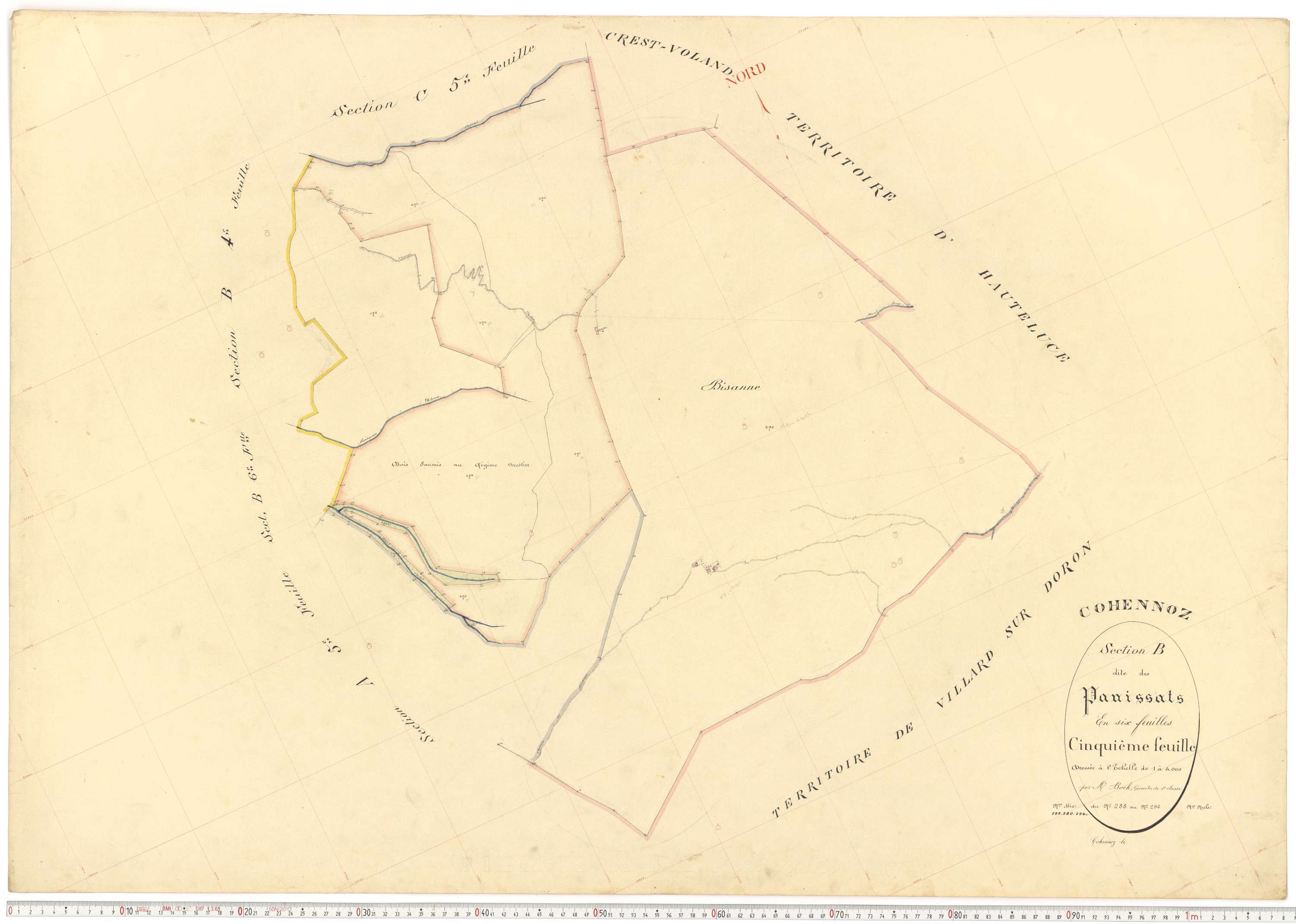 Cohennoz - Plans cadastraux du premier cadastre français.