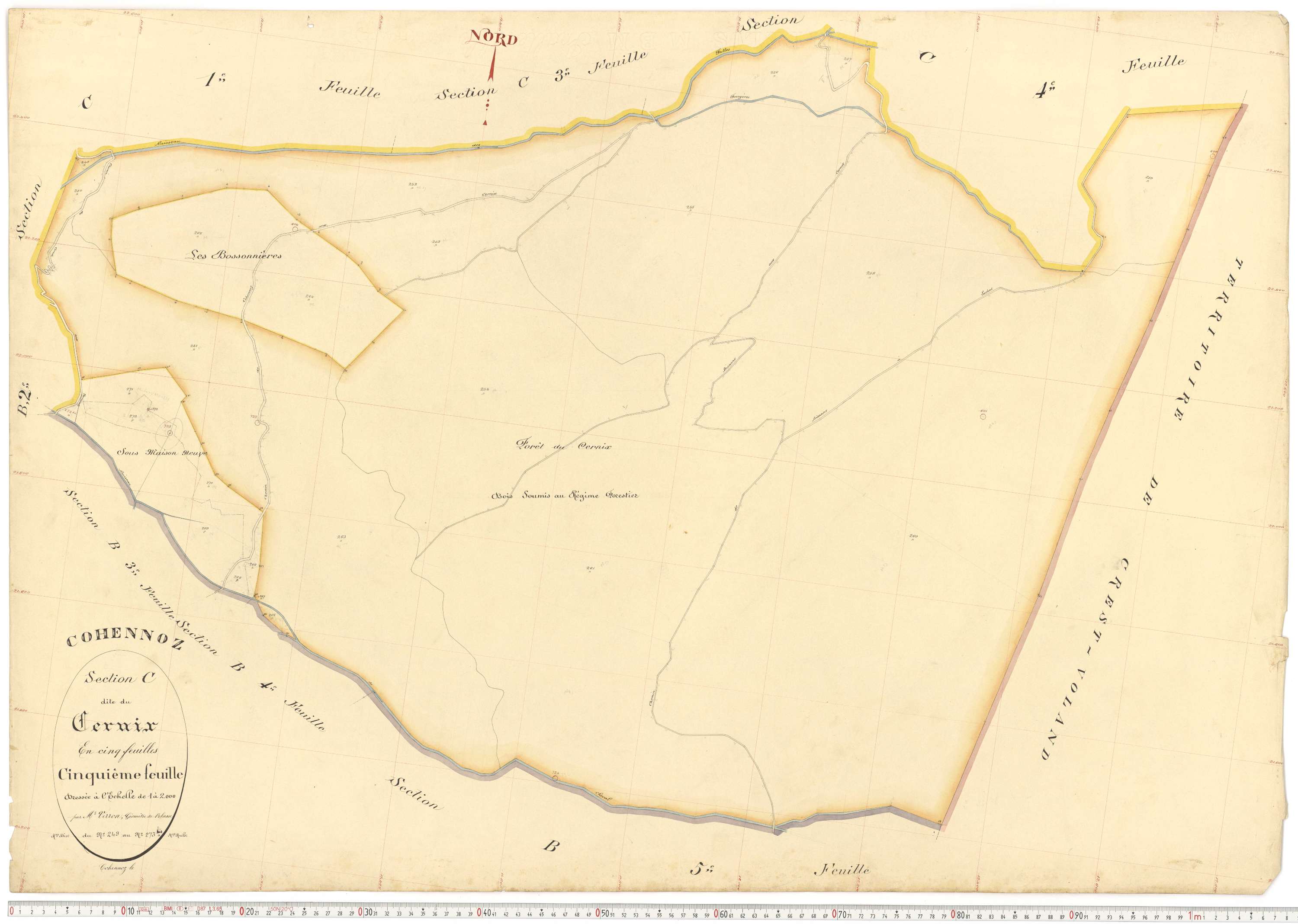 Cohennoz - Plans cadastraux du premier cadastre français.