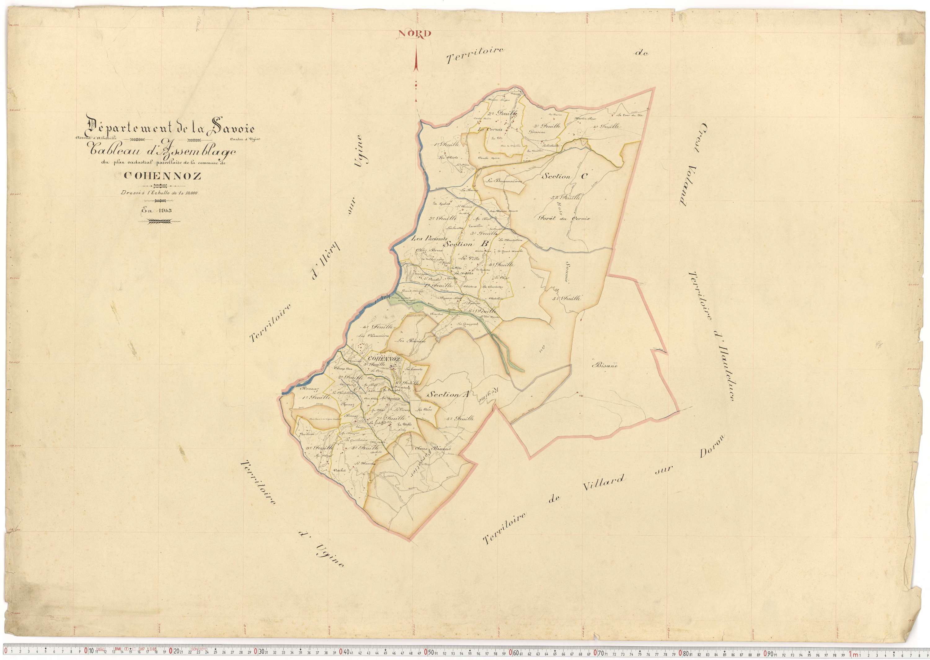 Cohennoz - Plans cadastraux du premier cadastre français.