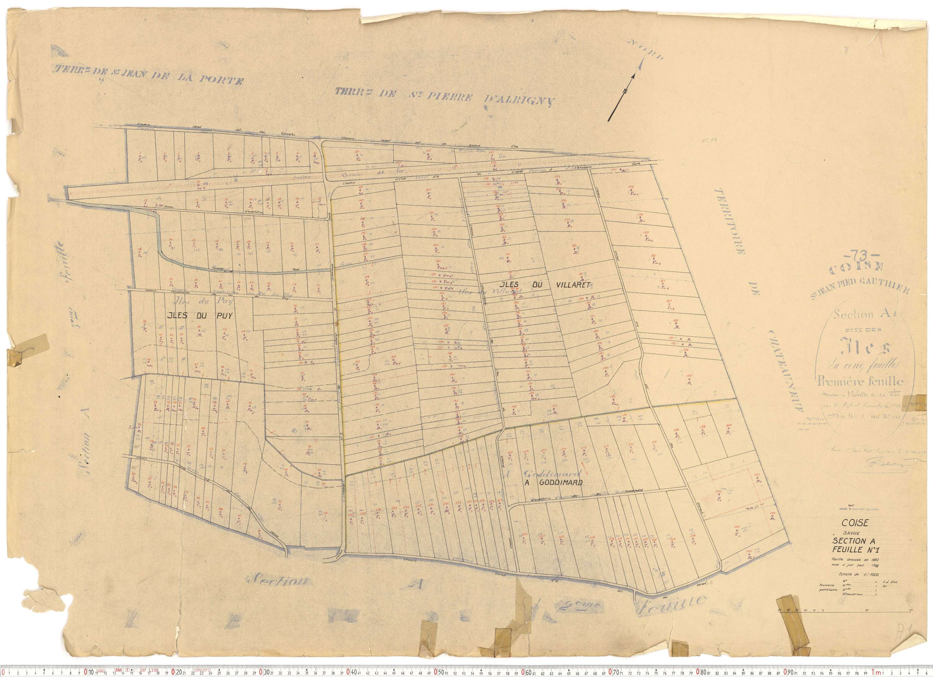 Coise-Saint-Jean-Pied-Gauthier - Cadastre rénové, version de travail (1958).