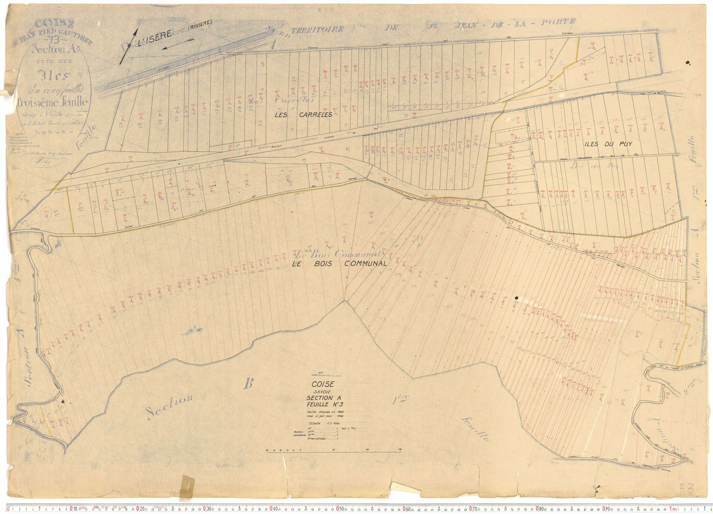 Coise-Saint-Jean-Pied-Gauthier - Cadastre rénové, version de travail (1958).