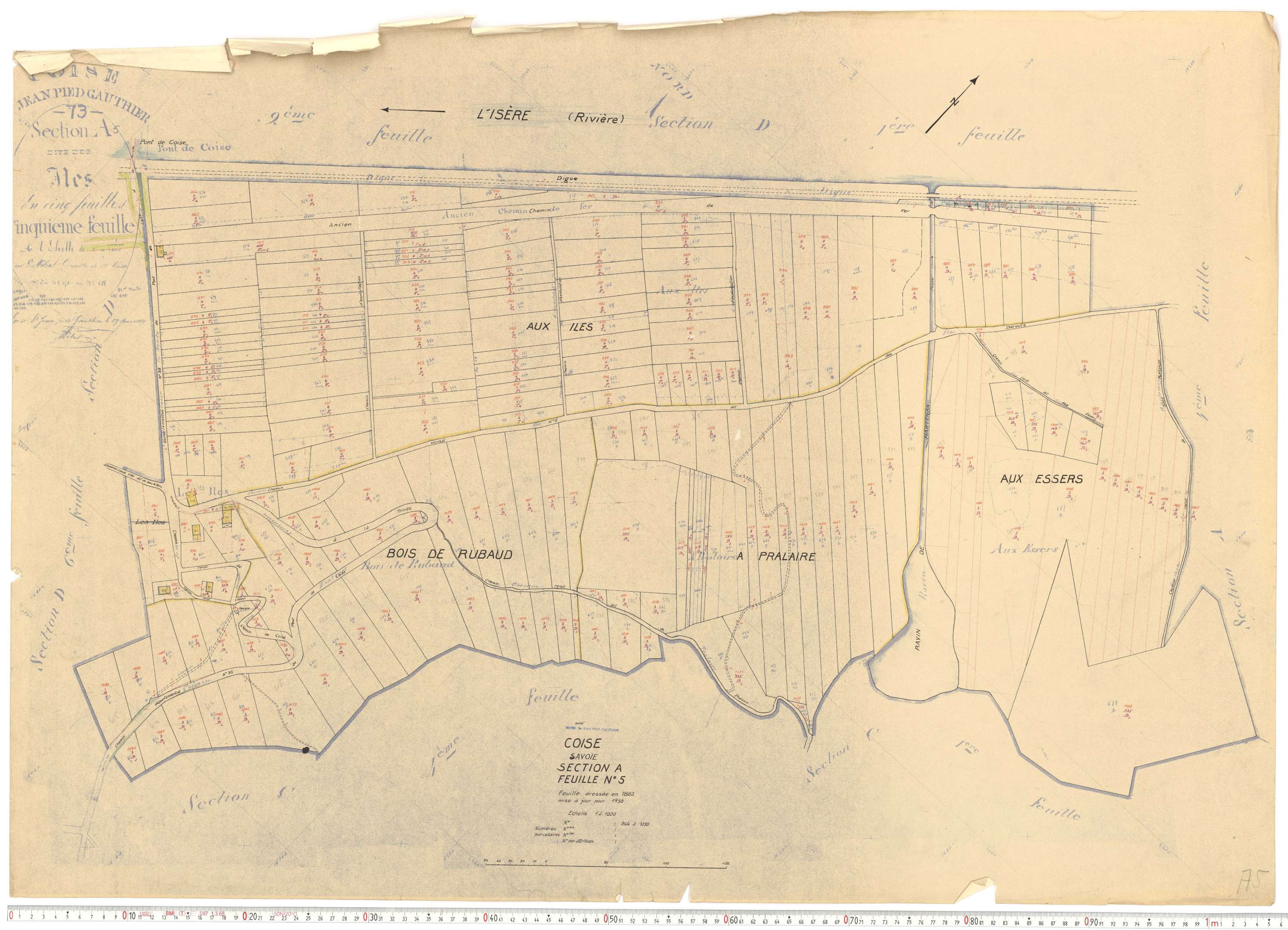 Coise-Saint-Jean-Pied-Gauthier - Cadastre rénové, version de travail (1958).