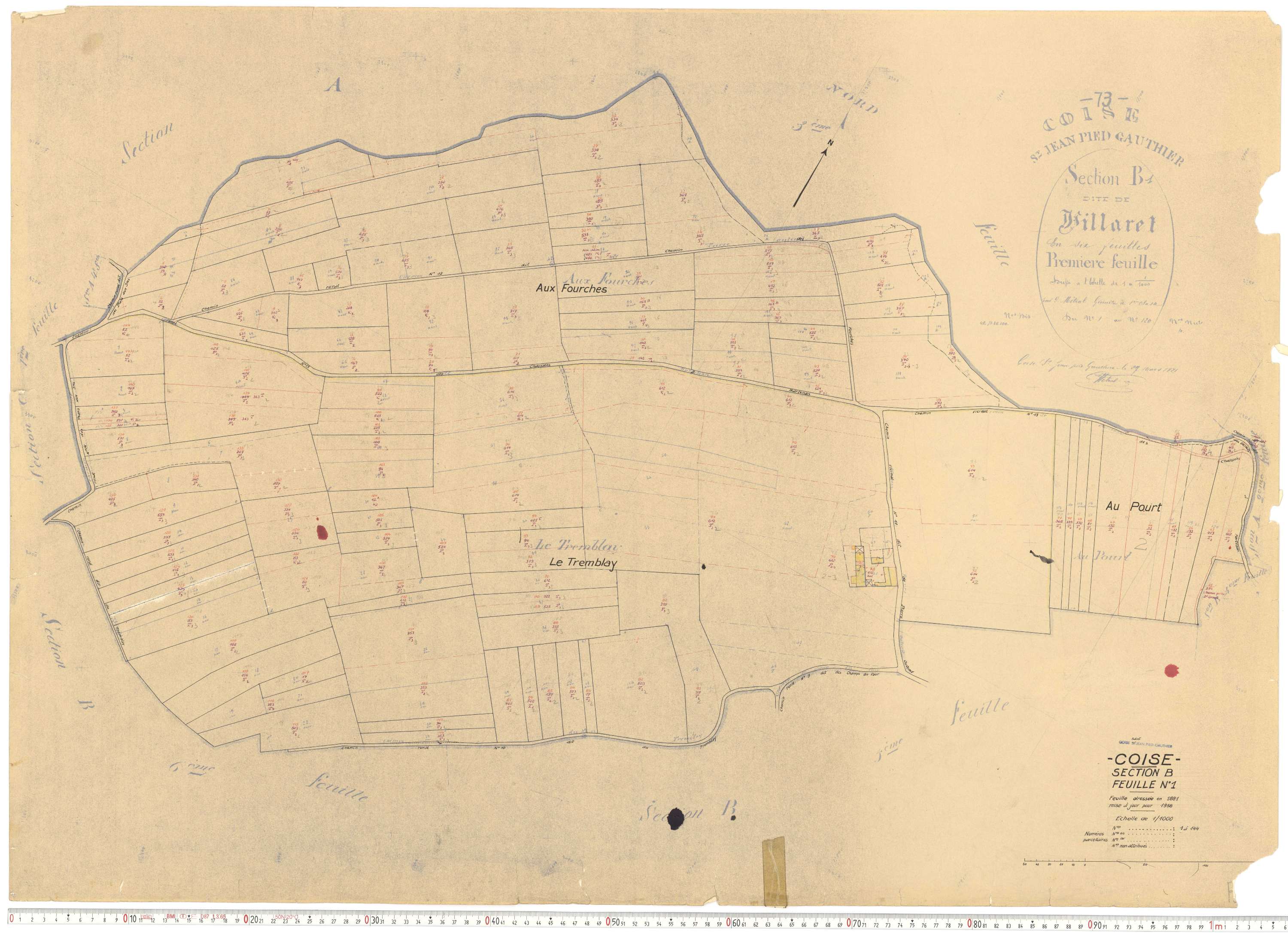 Coise-Saint-Jean-Pied-Gauthier - Cadastre rénové, version de travail (1958).
