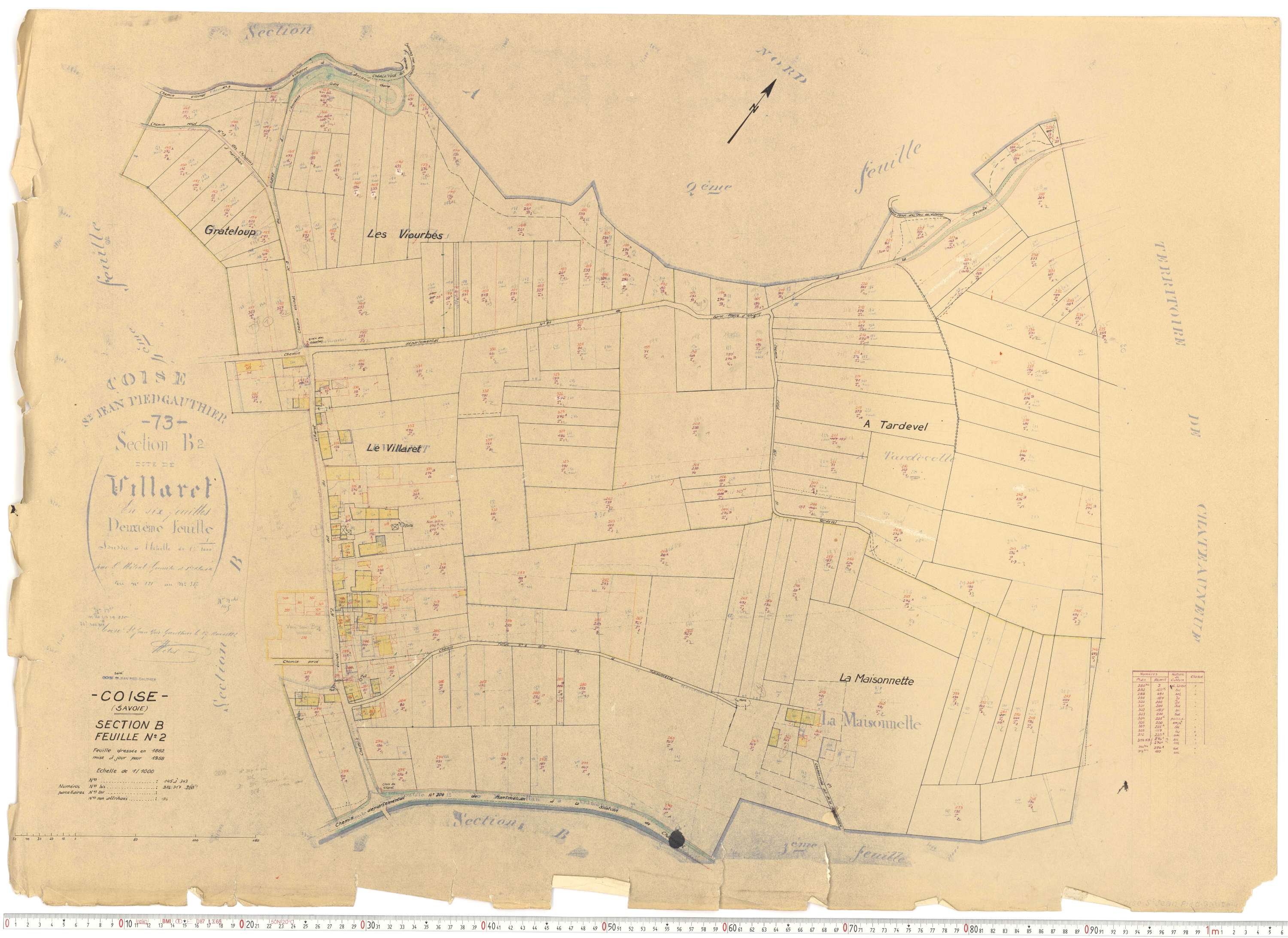 Coise-Saint-Jean-Pied-Gauthier - Cadastre rénové, version de travail (1958).
